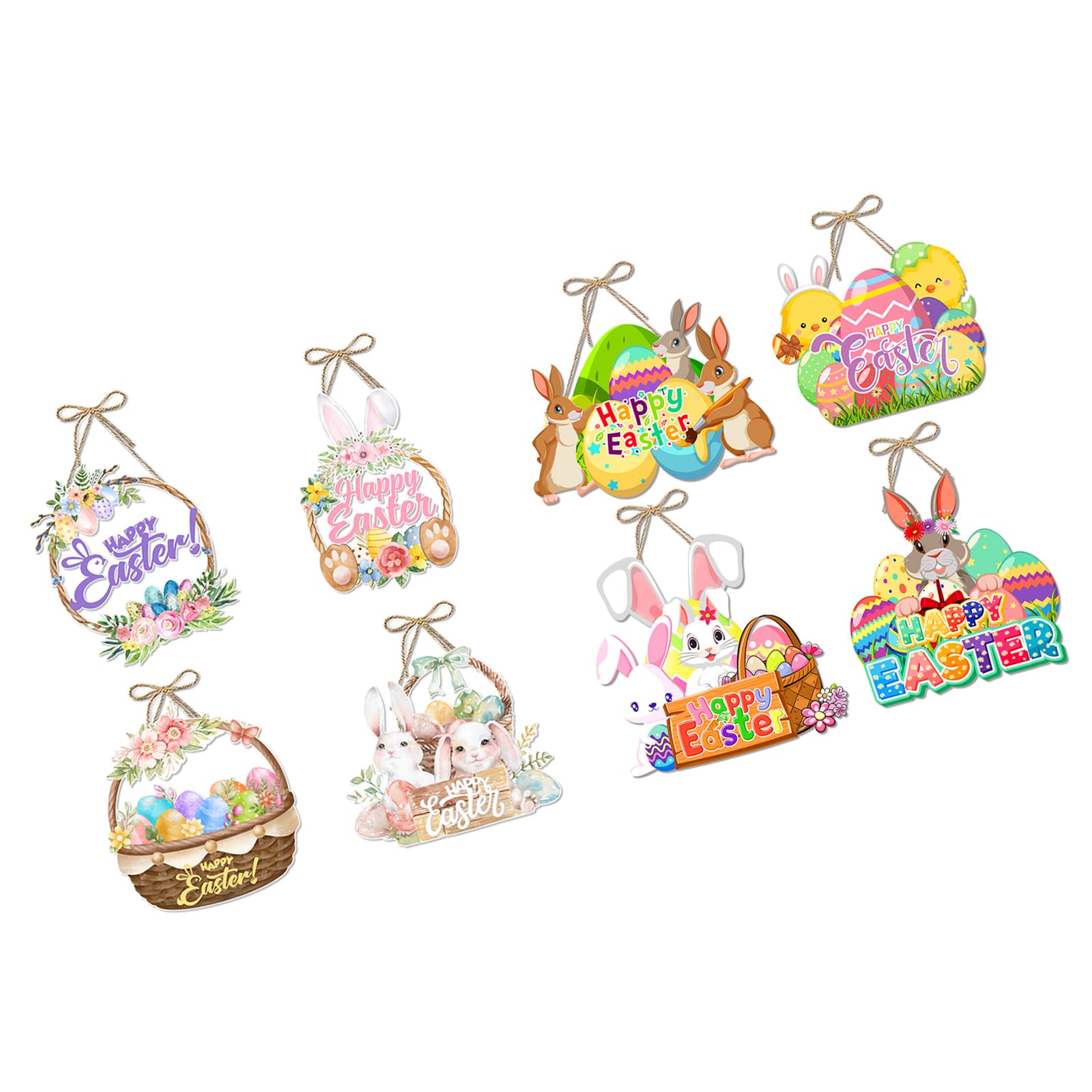 Tsophreniq Of 8 Craft Easter Paper Garlands for Door Hanging User Friendly Sustainable Materials Easy Setups Festival Parties Decors Easter Garlands