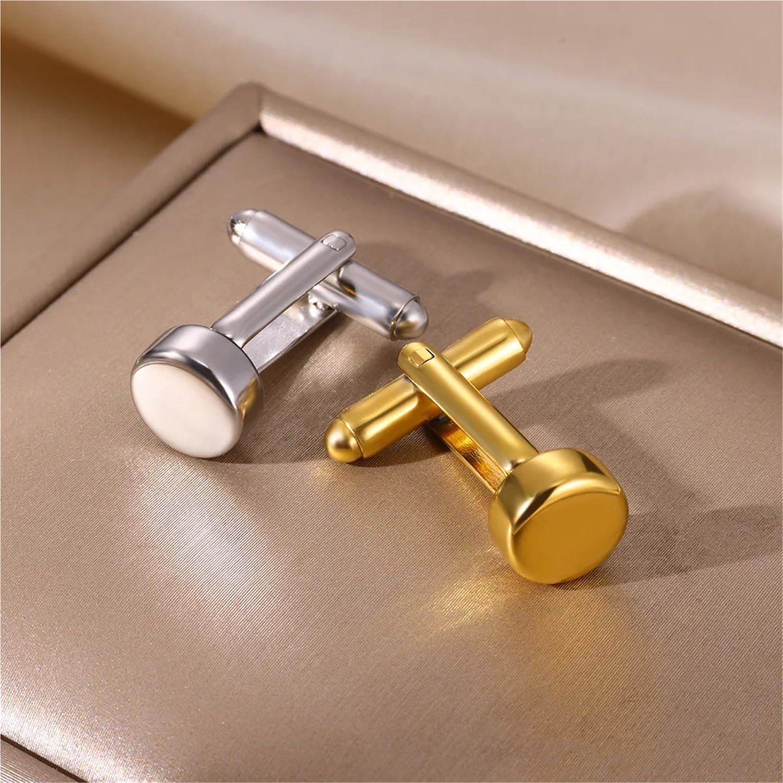 Krawattennadeln für Herren Cufflinks For Men Sleeve Wrist Buttons Shirt Clasps Stainless Steel Cuff Buckle Wedding Grooms Jewelry Mens Accessories