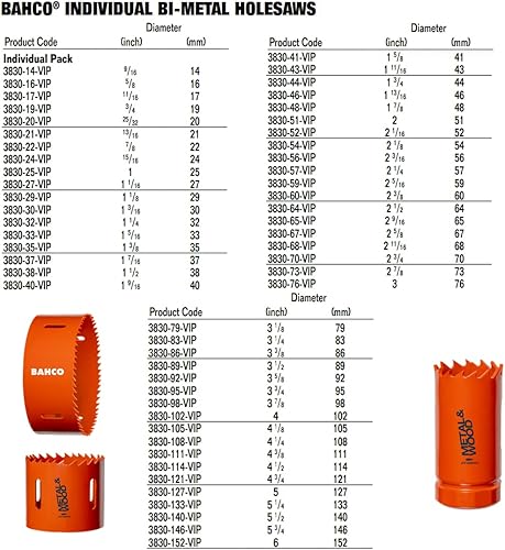 Miniatura 7 de Bahco BAH383052VIP Sierra de taladro bimetálica - 2-116 pulgadas de diámetro  2.047 in de diámetro