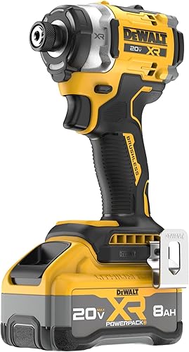 Miniatura 2 de DEWALT Kit de destornillador de impacto inalámbrico de 14 pulgadas MAX XR de 20 V con batería de 8 Ah y cargador (DCF860WW1)