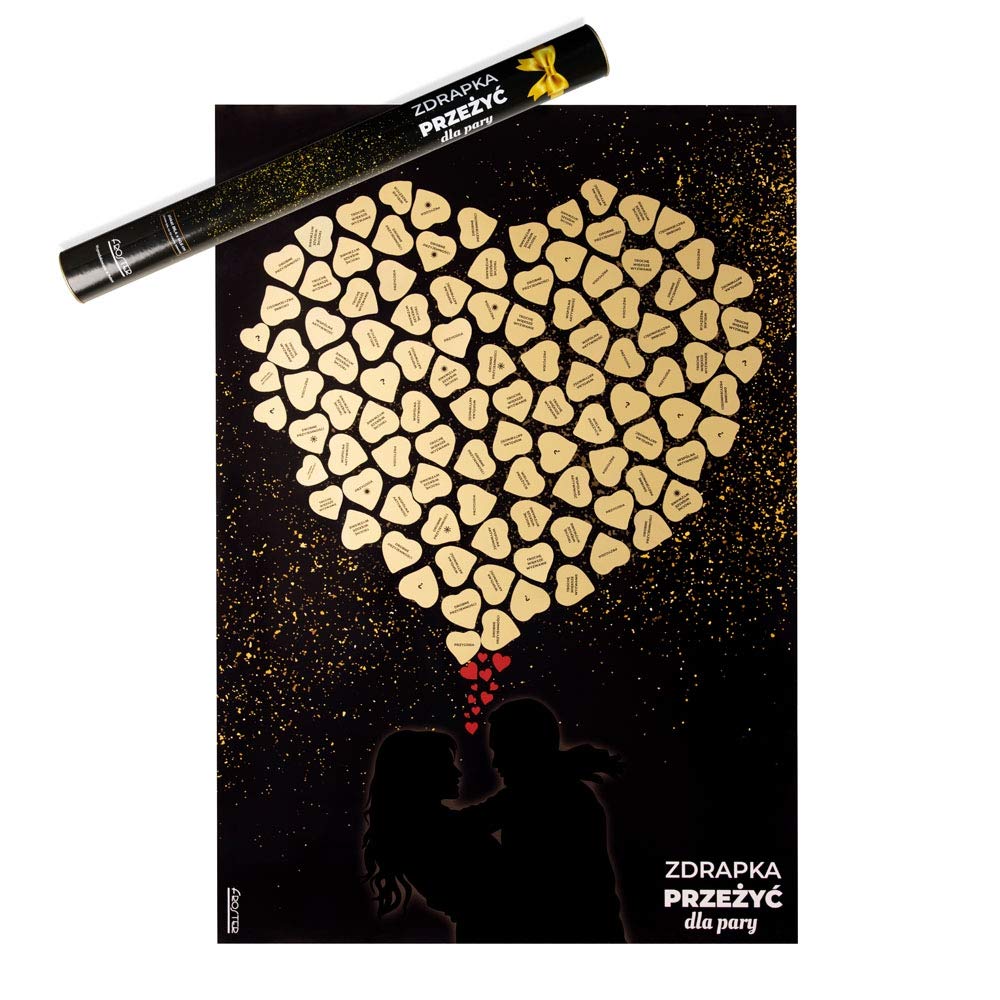 Affiche romantique avec scratch expérience pour couple à gratter