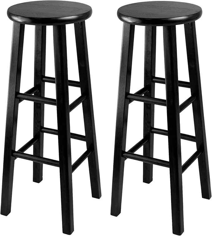 Winsome Wood 29Inch Square Leg Bar Stool, Black, Set of 2 Amazon.ca Home