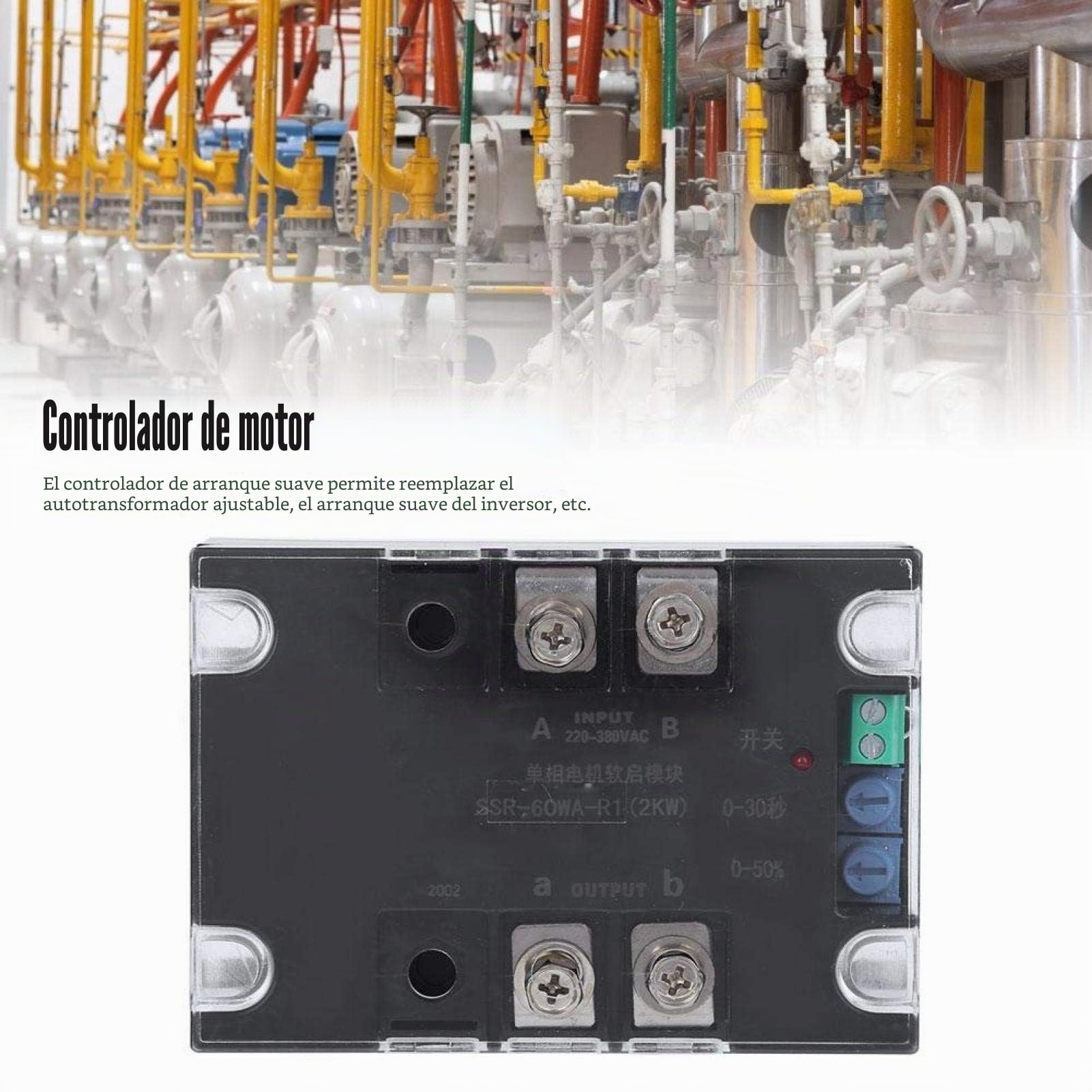 Controlador de arranque suave de motor SSR-60WA-R1 2KW, práctico tablero de arranque de motor, accesorios de motor para arranque de motor monofásico(Module)