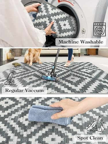 Miniatura 5 de Lahome Alfombras de pasillo para pasillo de 2 x 8 pulgadas, alfombra de pasillo de cocina, alfombra lavable, alfombra marroquí bohemia, enrejado,