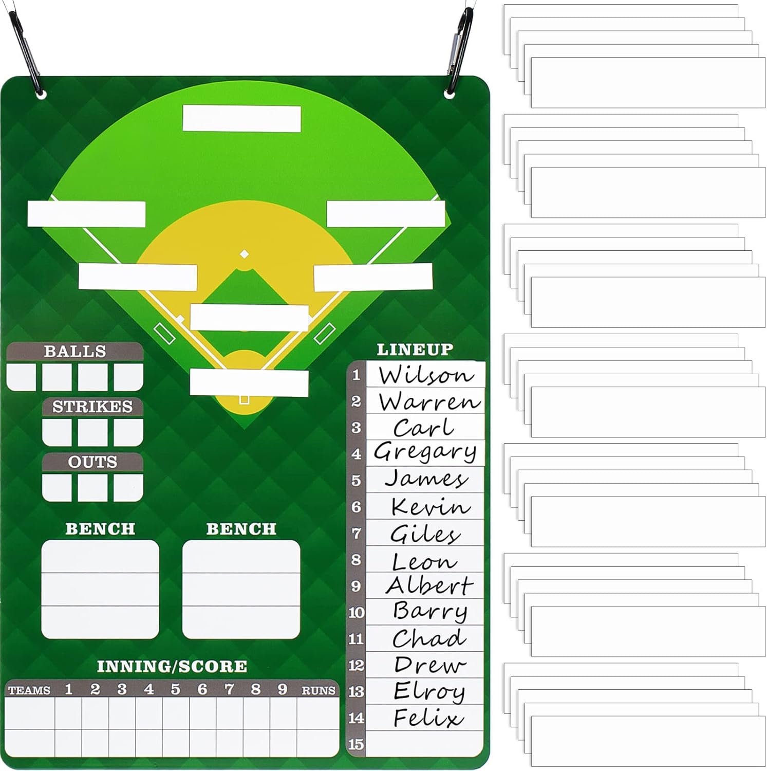 Dugout Board Baseball Board with 60 Lineup Cards