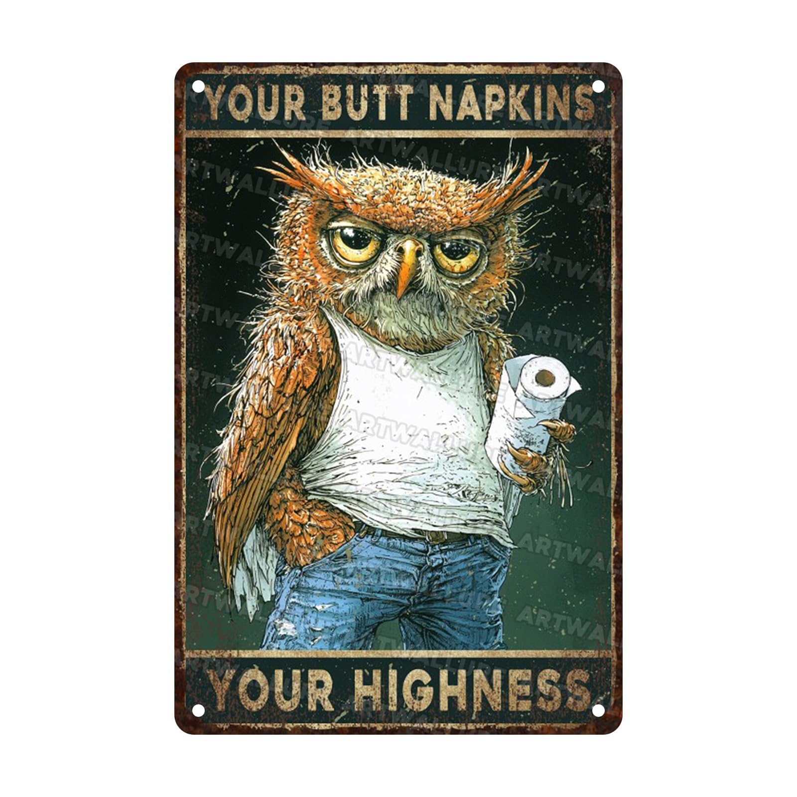 Bathroom Humor Metal Tin Sign Rustic Wall Decor Vintage Toilet Art Your Tissue Sign 8x12inch