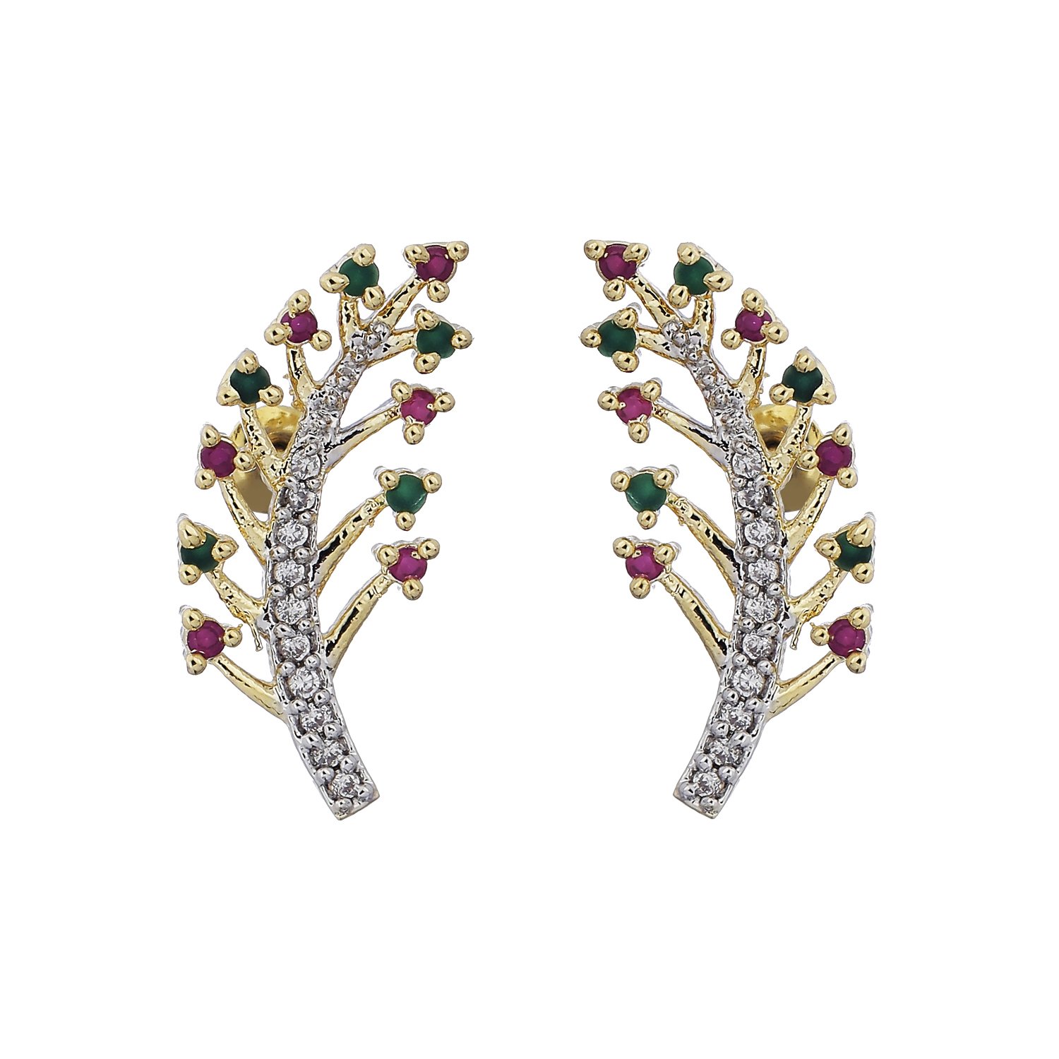 ZENEME Leaf Shaped American Diamond Stud Earrings Jewellery For Women & Girls (B06Y2GYTND) Amazon Price History, Amazon Price Tracker