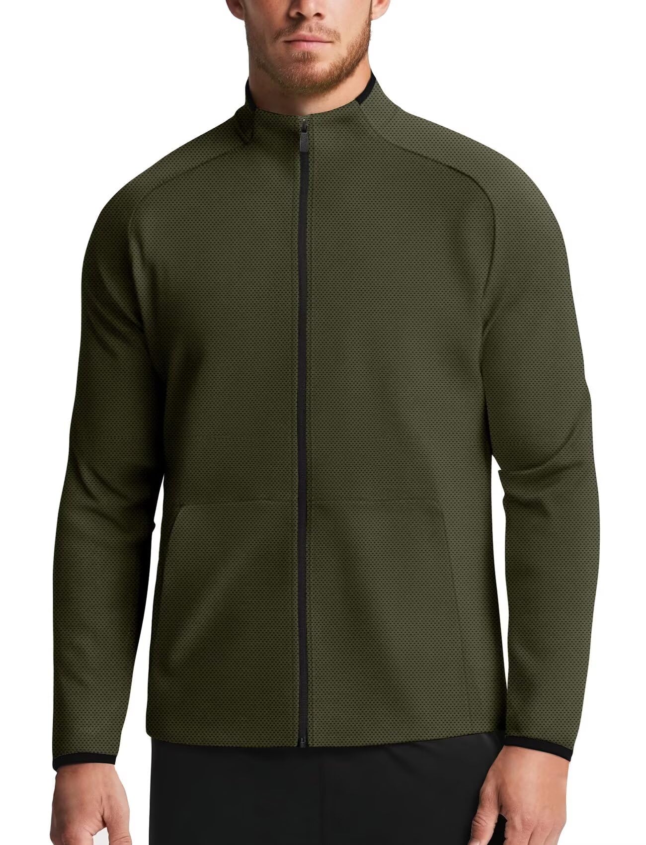 Zengjo Men's Track Jackets Full Zip Running Athletic Workout Lightweight Windproof Jacket with Zipper Pockets Quick Dry