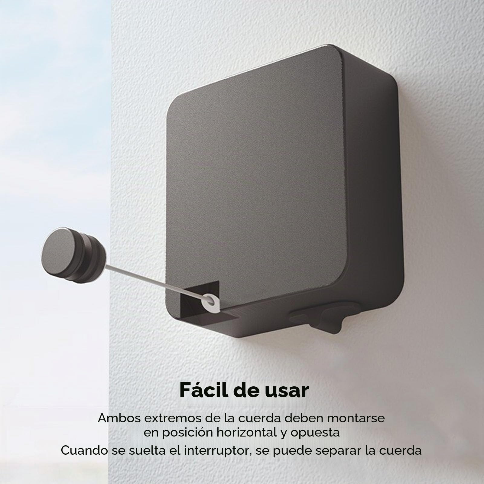 Tendedero Retráctil de 6m, Tendedero de Alta Resistencia Tendedero de Pared Tendedero Retráctil Ajustable de Acero Inoxidable 304 para Secar Ropa en Interiores y Exteriores (#2)