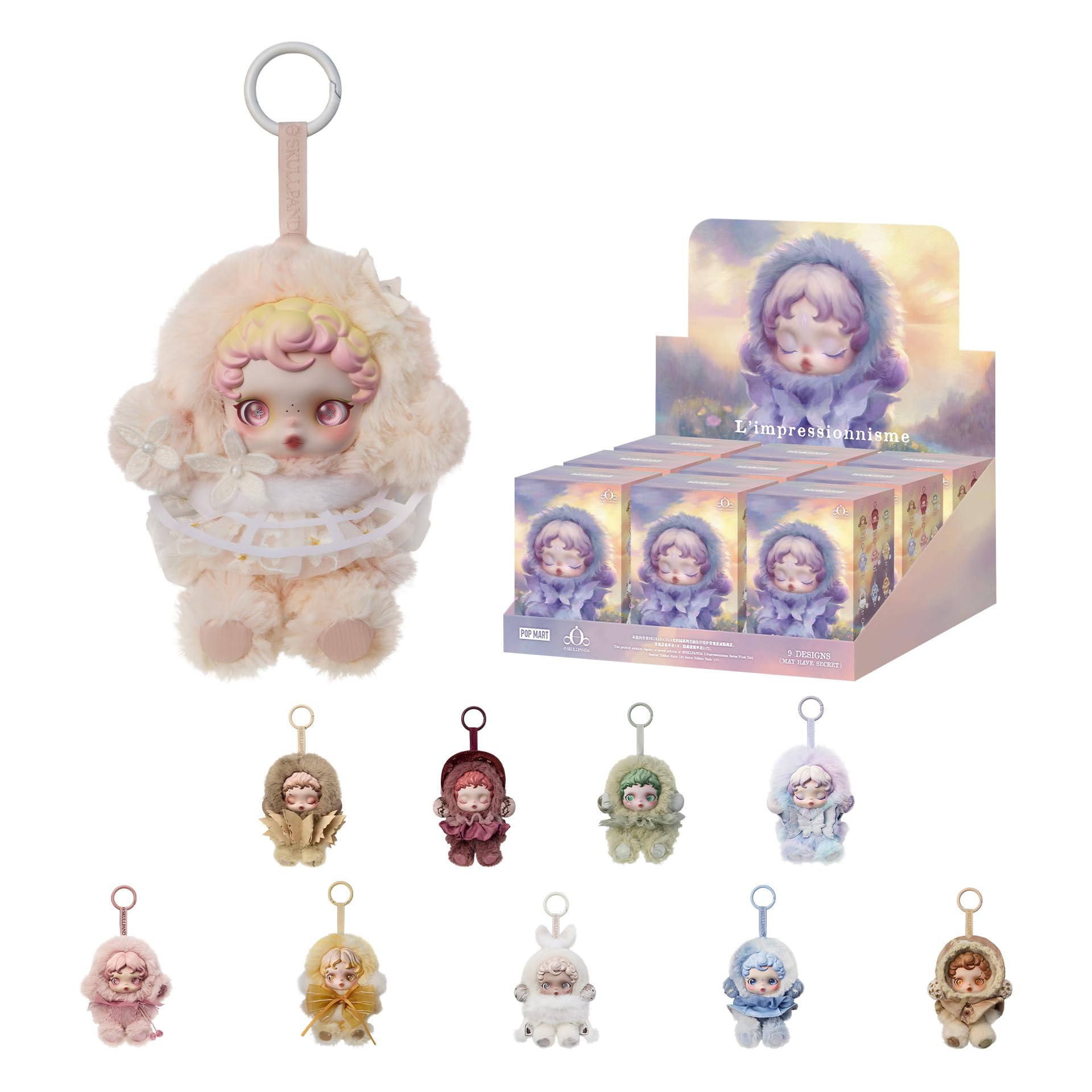 POP MART SKULLPANDA L’impressionnisme Series Plush Doll Blind Box Figures, Random Design Action Figures Collectible Toys Home Decorations, Holiday Birthday Gifts for Girls and Boys, Single Box