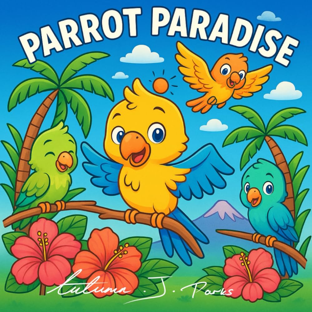 Parrot Paradise: Fun and Cute colouring pages for all ages.