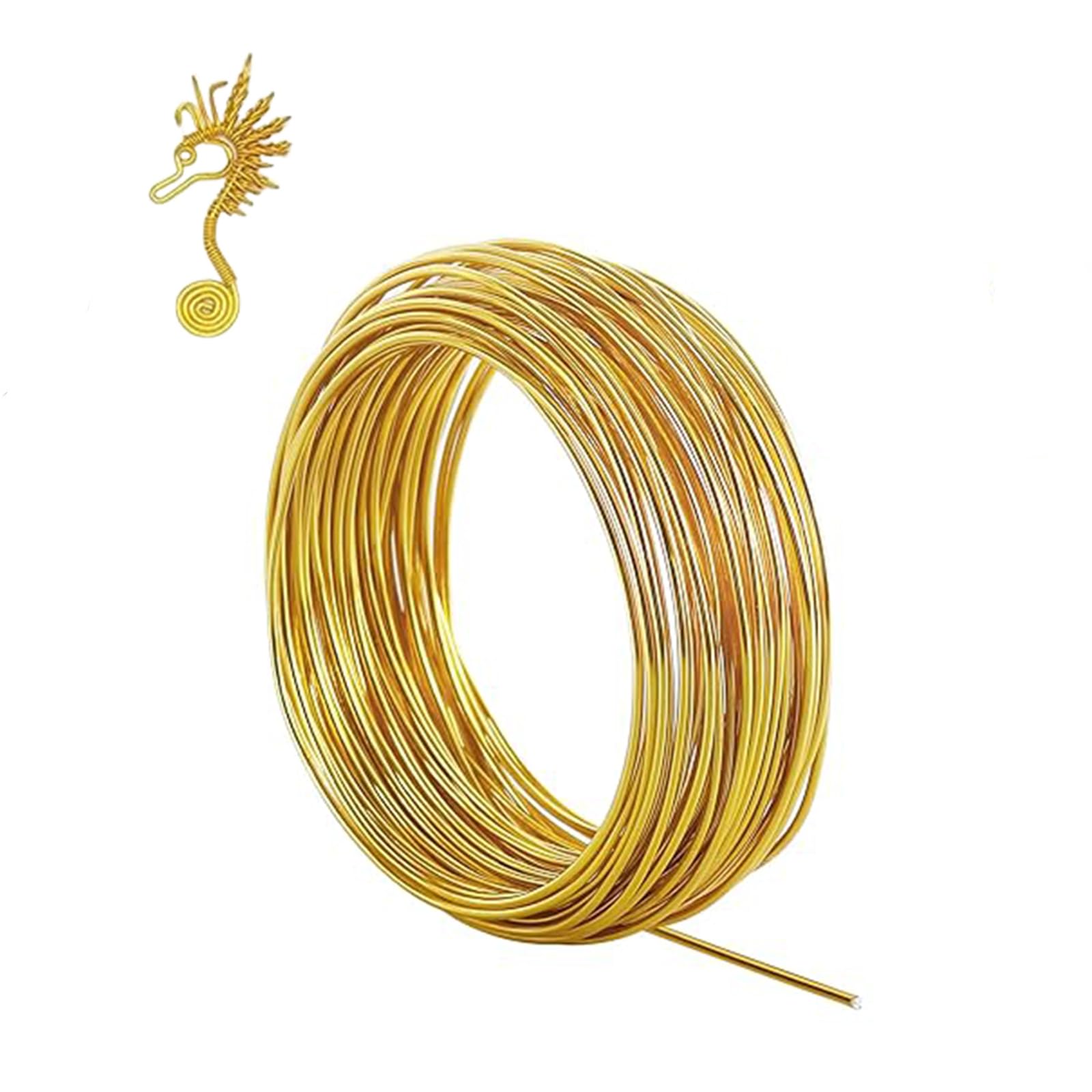 12 Gauge Aluminum Craft Wire 2mm 100 Feet,Gold Bendable Sculpting Metal Wire,Metal Crafting Wire for Sculpting,Wreath Craft,Floral Making,Jewelry Making,Weaving and Wrapping Sliver Wires