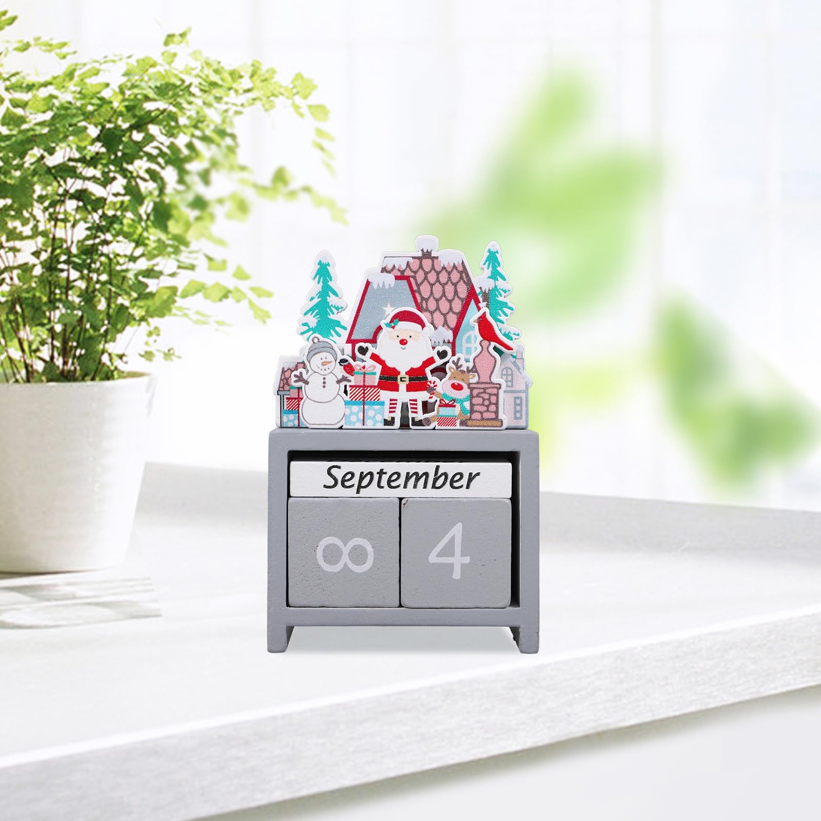 FRCOLOR 5 Set Calendario Avvento in Legno per Natale, Decorazione da Tavolo