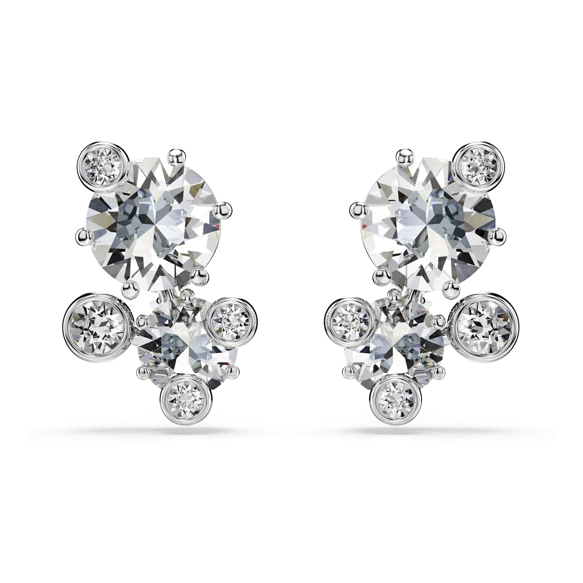 Swarovski 5732253 Constella Stud Earrings, Round Cut, White Jewellery