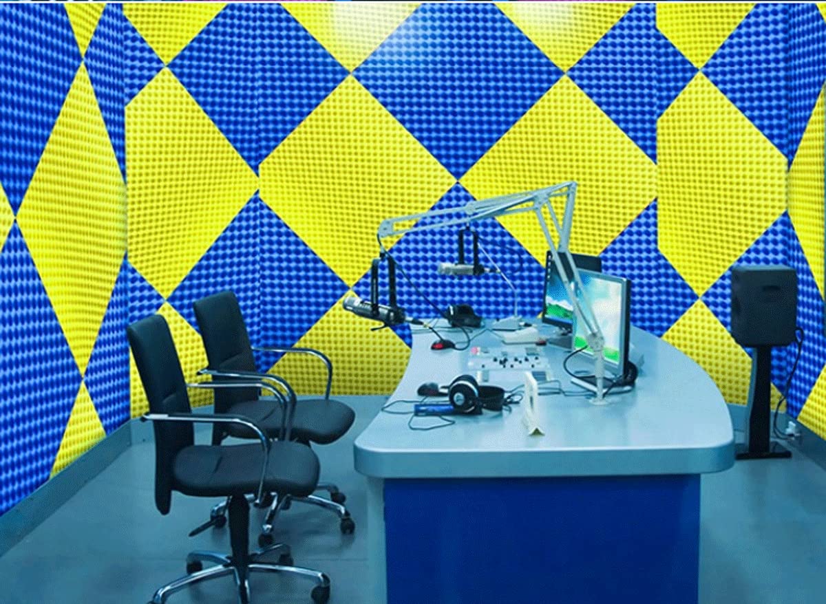 12 szt. Płytki z pianki akustycznej Panele Obróbka akustyczna Izolacja akustyczna Płytki piankowe Ściana studyjna Skrzynka na jajka Pianka akustyczna 30x30x5cm (kolor: niebieski)