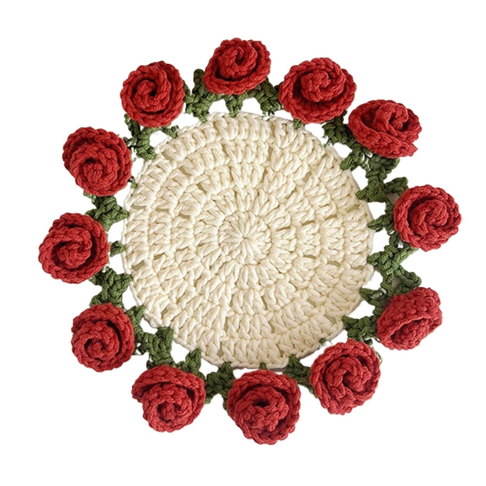 Dessous de verre crochet fleur Tapis antidérapants pour éviter les marques de chaleur