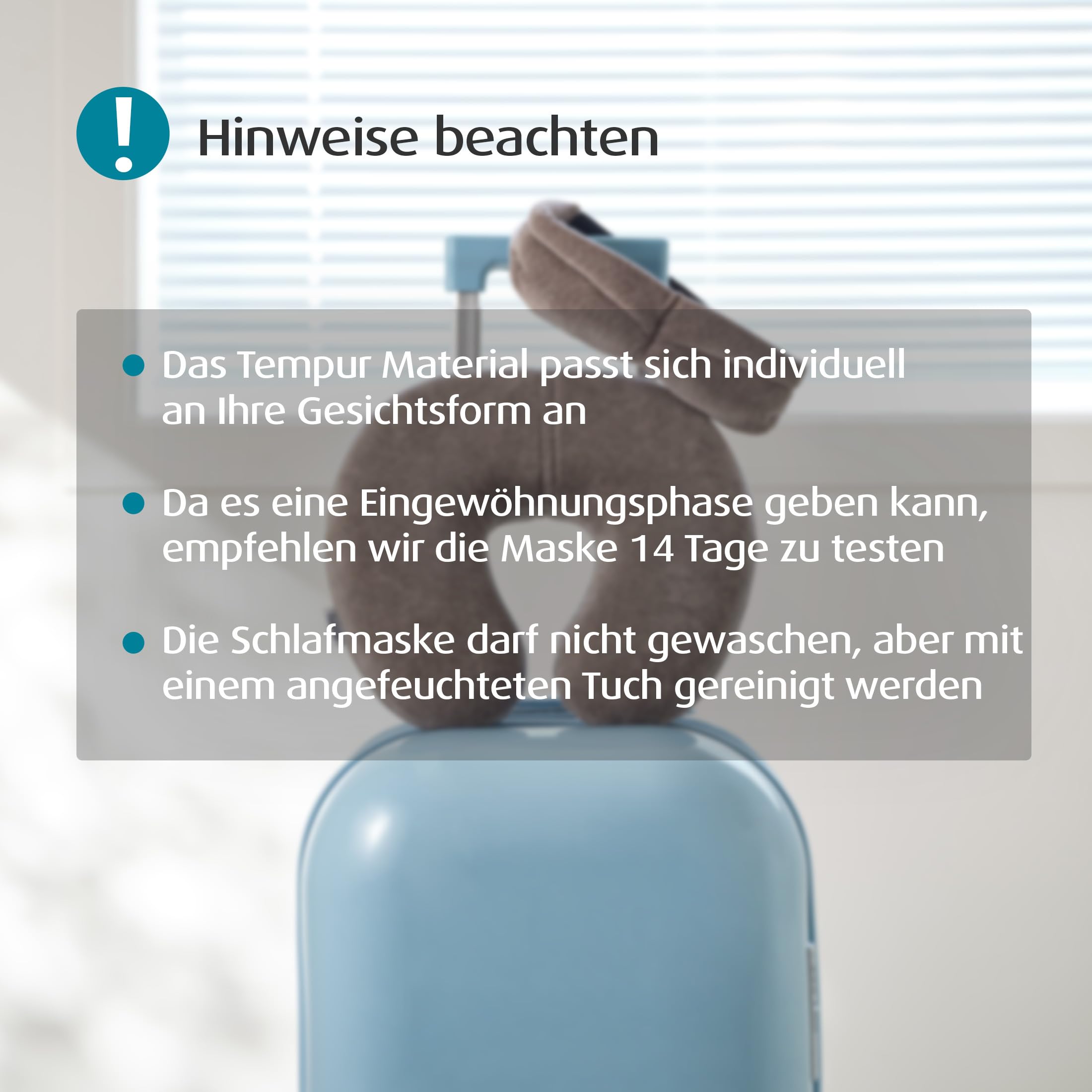 TEMPUR Schlafmaske für Damen und Herren, blickdichte verstellbare Schlafbrille für tiefe Entspannung, Grau