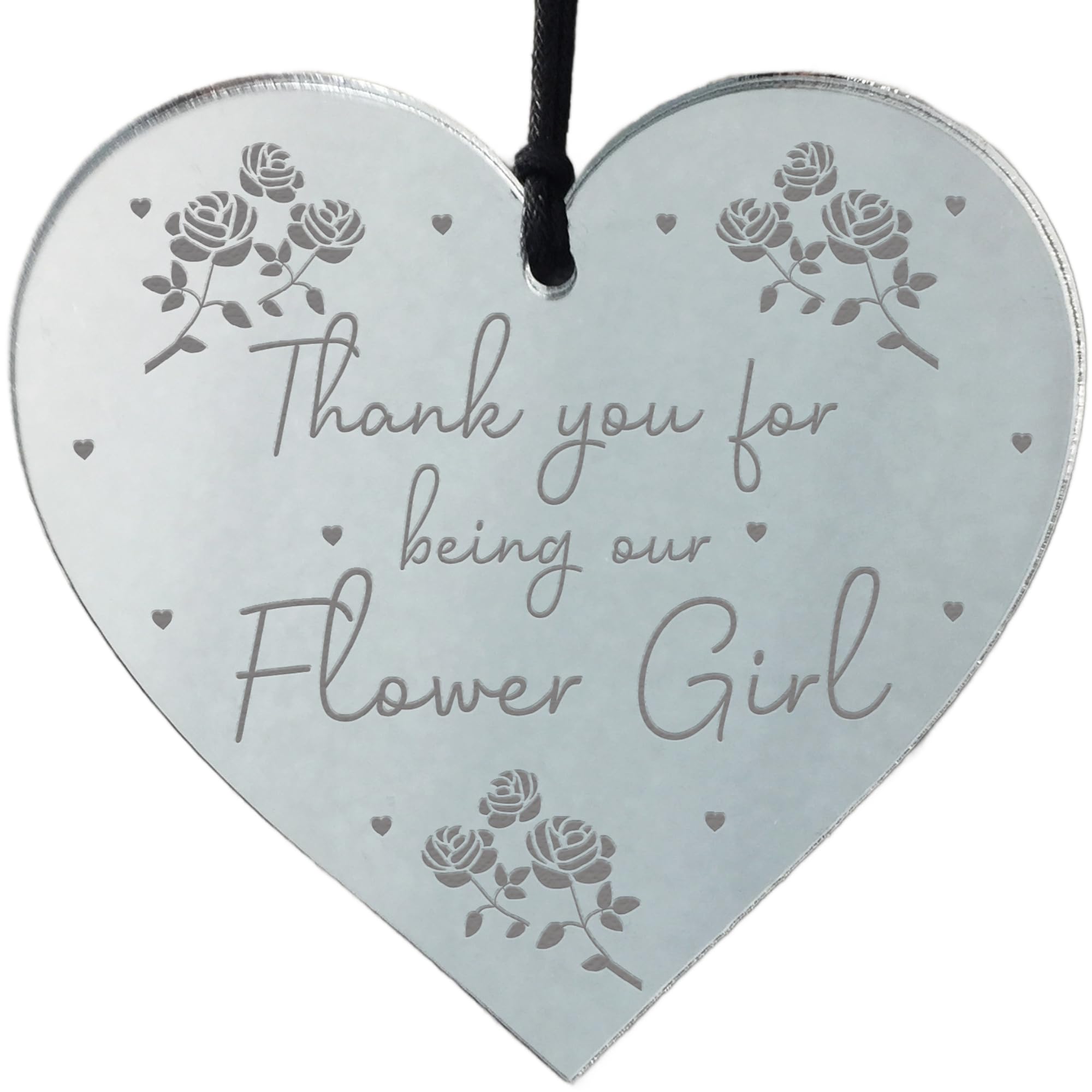 Thank You For Being Our Flower Girl Gift Engraved Heart Wedding Gift Keepsake