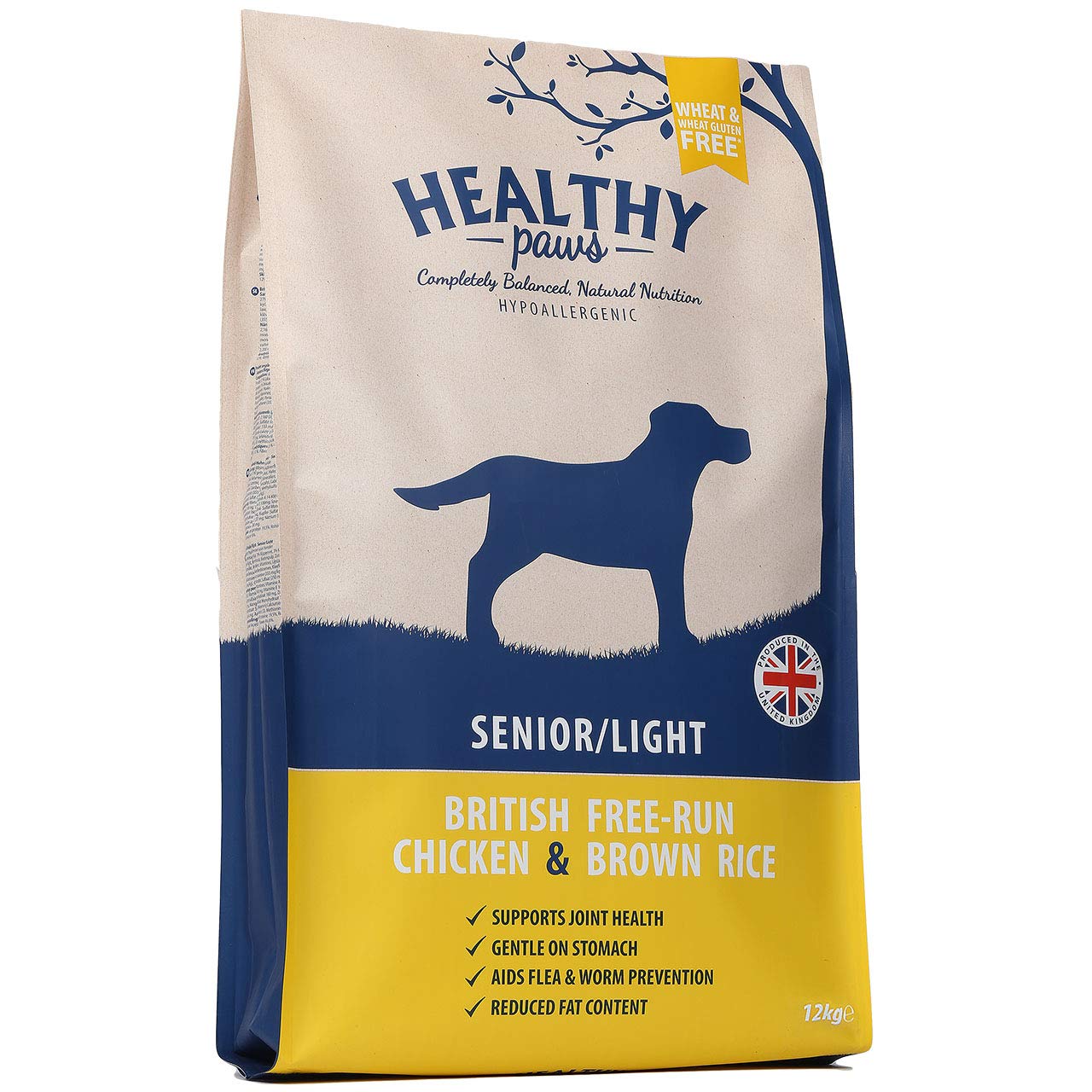 Healthy Paws Premium Dry Dog Food Hypoallergenic Healthy Gluten Free Natural Ingredients Game & Millet Complete Nutrition for Adult Small Breeds - 6Kg