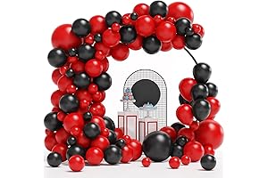 Red and Black Balloons, Birthday Party Decoration Kit