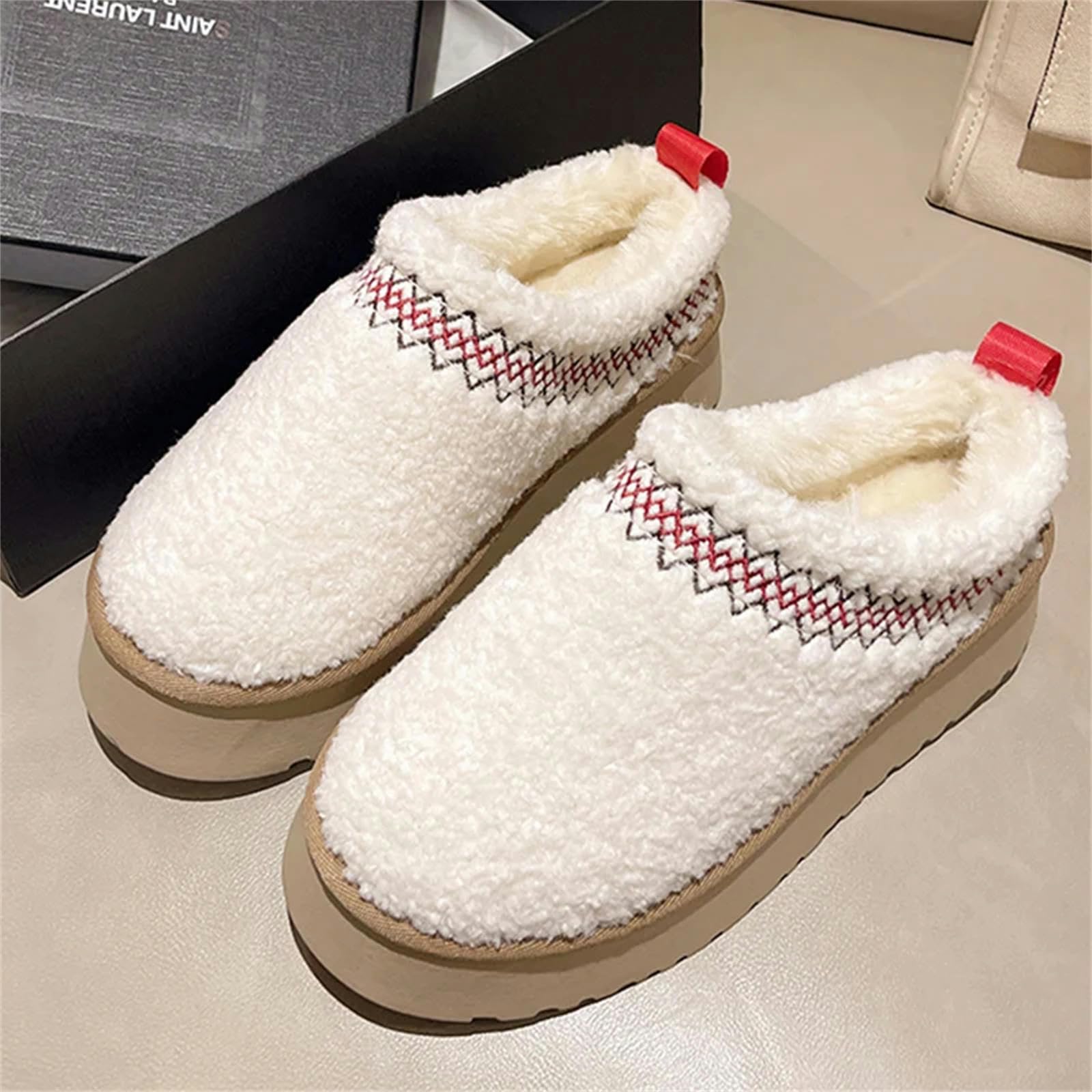 Pantofole Donna Invernali Women Platform Home Cotton Slifor Shoe Casual Shingback Fluffy