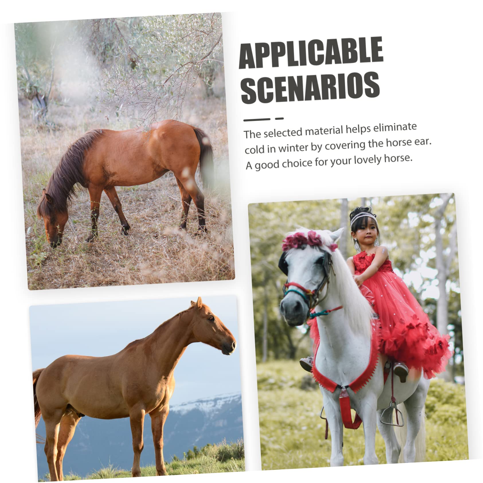 SUPVOX Horse Head Mask Knitted Ear Protection Portable Easy to Wear Warm Comfortable Supplies