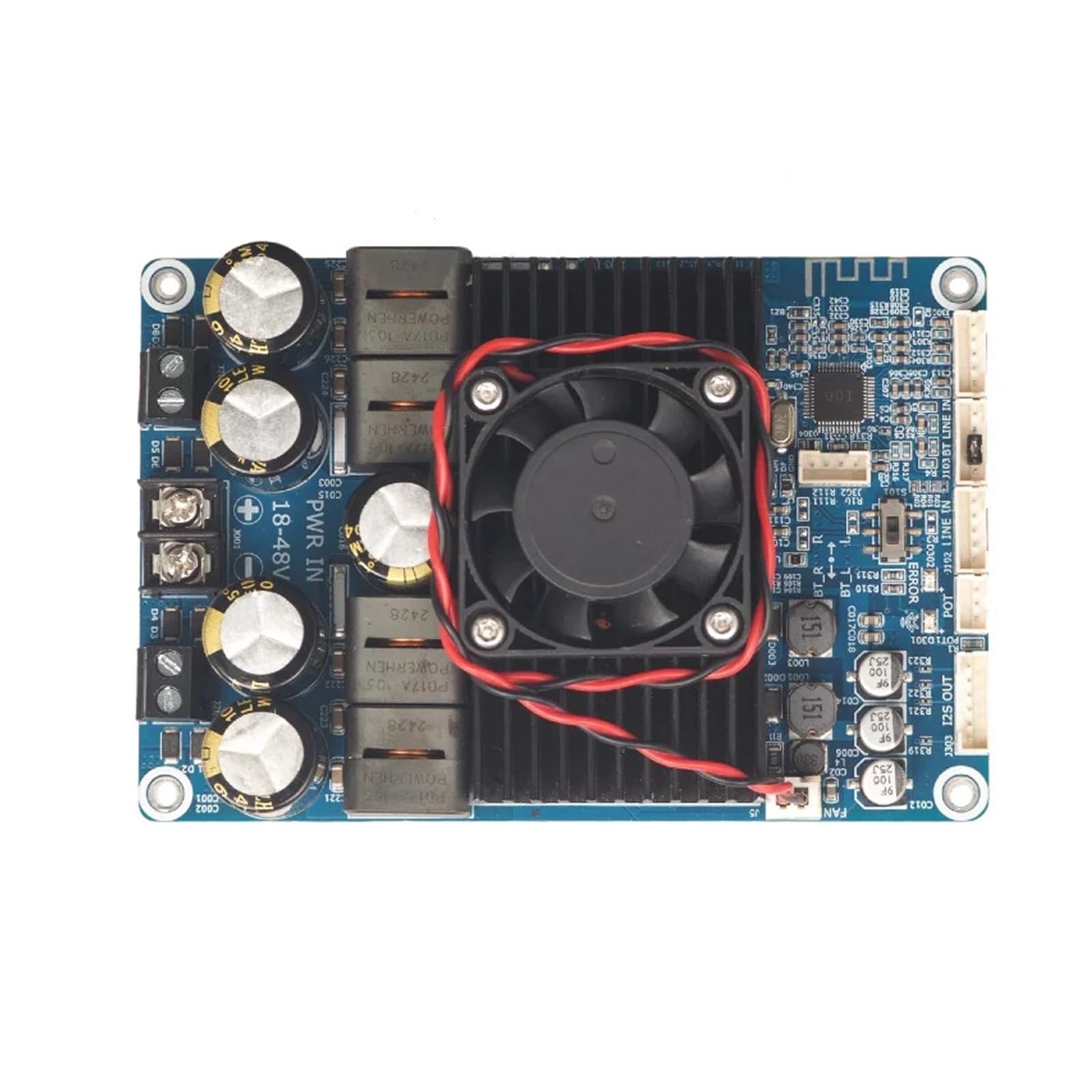 Amplificateur Bluetooth 5.3 DSP 300 W + 300 W DC18-48 V, entrée AUX, contrôle du Volume, Carte d'amplification pour Home cinéma