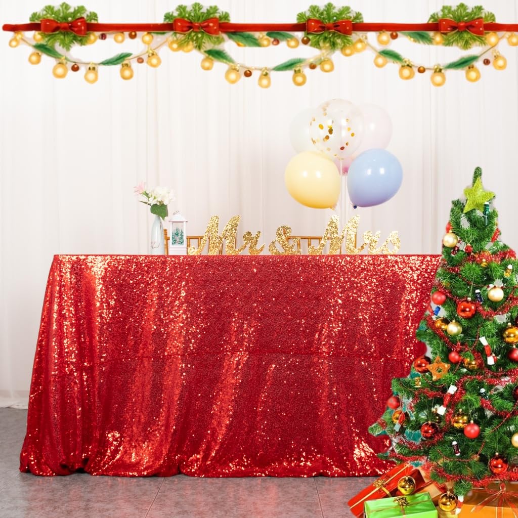 Tovaglia Per Feste Oro Rosa Con Paillettes | 230x400 Cm | Poliestere Lavabile | Per Matrimoni, Compleanni, Eventi