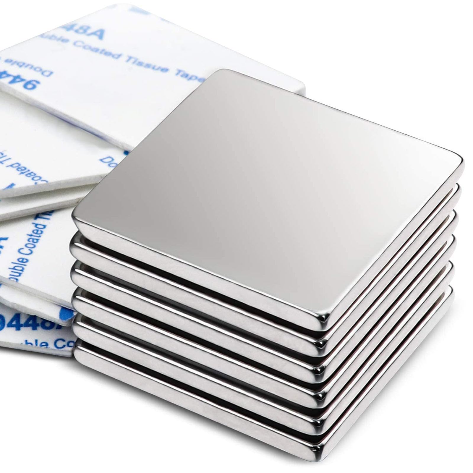 DIYMAG Powerful Neodymium Square Magnets, Strong Permanent Rare Earth Magnet for Fridge, DIY, Building, Science, Craft, and Office, 1.16" x 1.16"x 1/8", Pack of 6