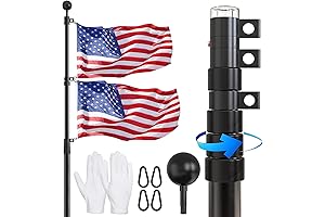 25 FT Heavy Duty Telescoping Flagpole Kit for Yard