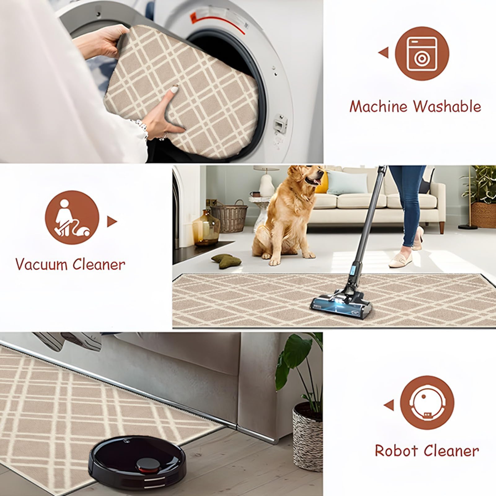 Dywaniki zewnętrzne 6x9, nieplastikowe, dywaniki na taras pod stołem w patio, dywaniki na zewnątrz, wodoodporne na zewnątrz, z antypoślizgowym spodem, szybkoschnące i nie zawierające piasku