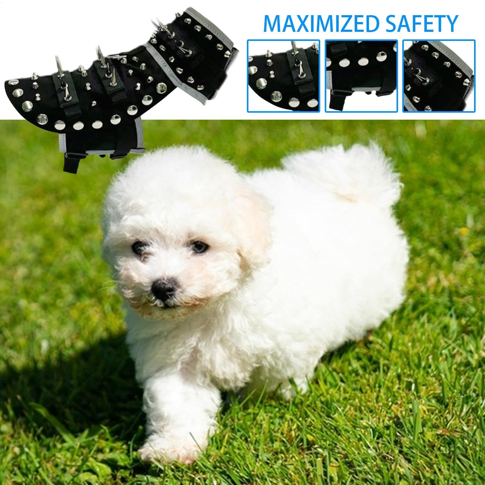 Chaleco con Púas para Perros Pequeños Escudo Ajustable contra Coyotes y | con púas Chaqueta Anticoyote Reflectante Protege a tu Mascota contra Coyotes y Rapaces en Paseos