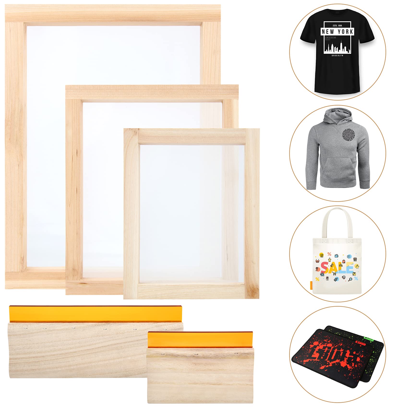 Kit Serigrafia 31 Pezzi - Telai Legno, Raschietti, Film Trasparenza, Per Stampare Su Magliette - Foto 5