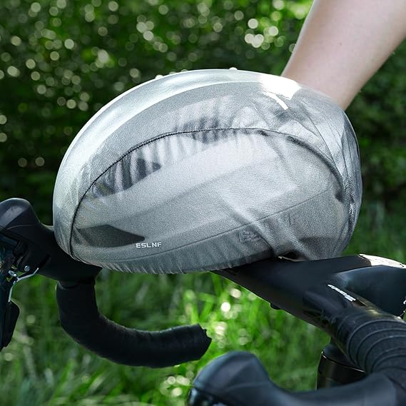 Cycling Helmet Cover for Bicycle,Waterproof Helmet Protective Cover with Reflective Strips,Reusable at Night Wind Proof Rain Cover.1 Pieces,Grey.