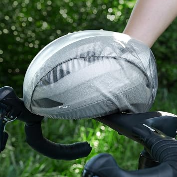 Cycling Helmet Cover for Bicycle,Waterproof Helmet Protective Cover with Reflective Strips,Reusable at Night Wind Proof Rain Cover.1 Pieces,Grey.