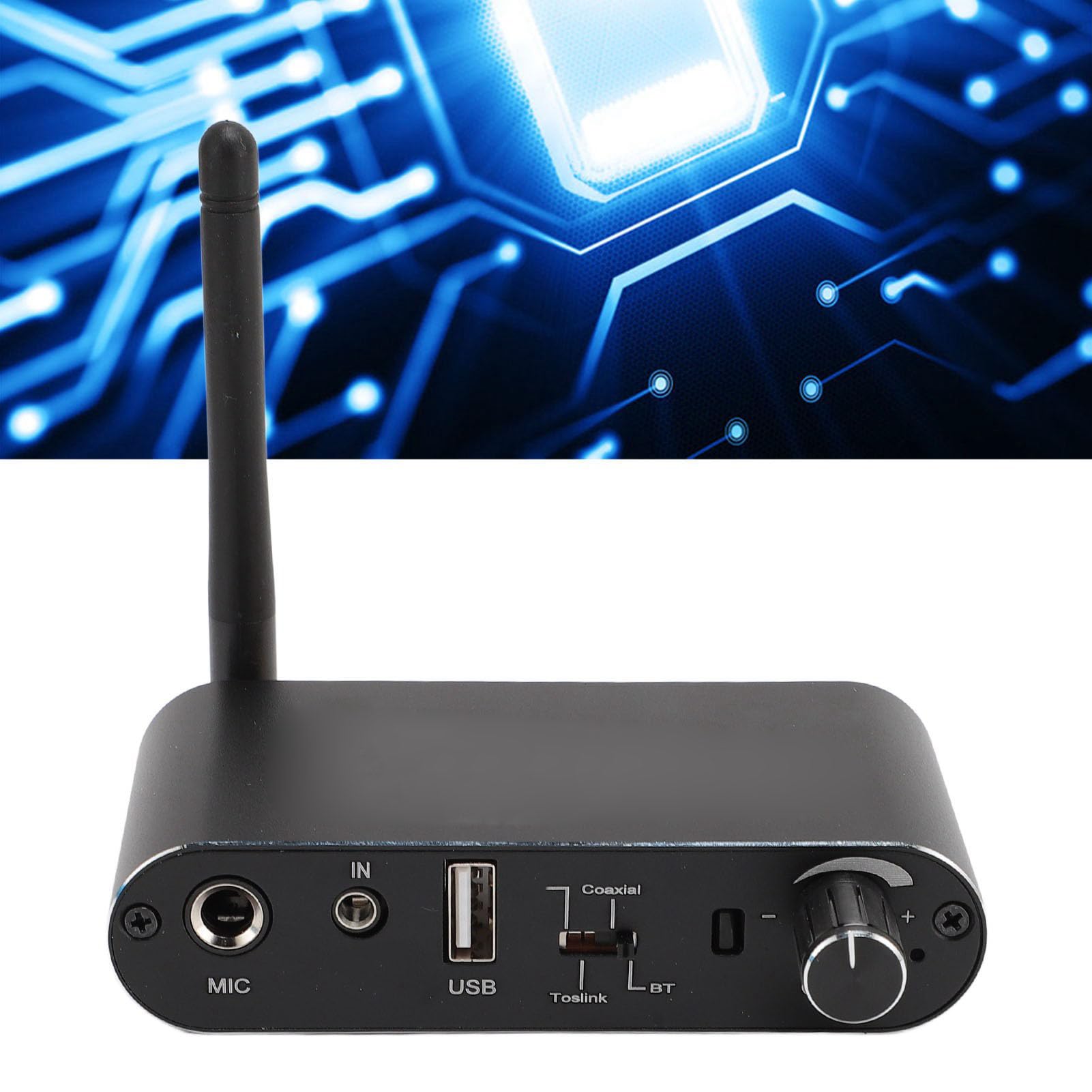 Convertisseur de Son Numérique vers Analogique, Convertisseur Audio Numérique vers Analogique avec Bluetooth, Adaptateur de Son Numérique D'entrée Micro AUX USB Optique Coaxial