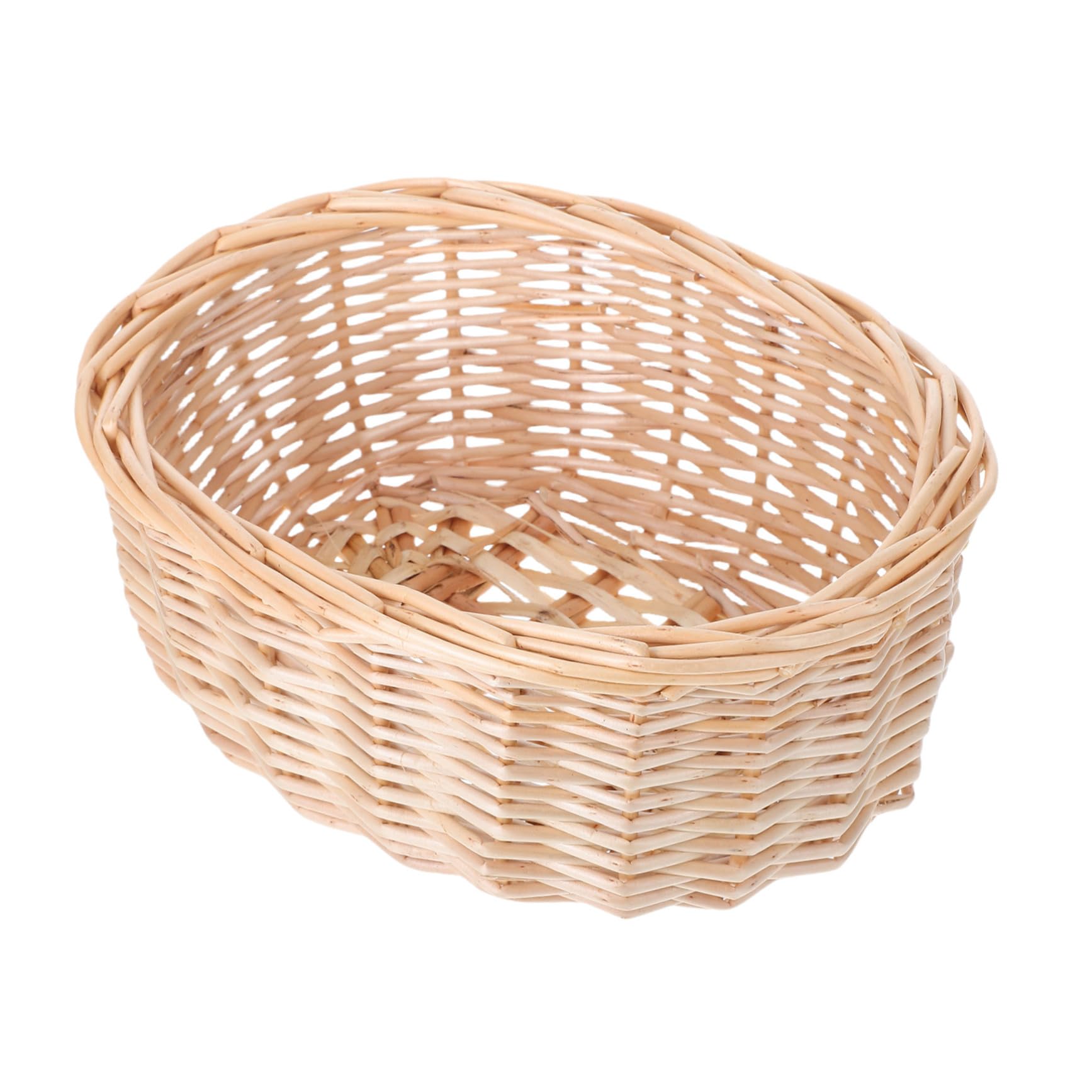 POPETPOP Woven Rattan Bread Basket Versatile Storage for Snacks Fruits Bread Lightweight Wicker Tray for Kitchen Restaurant Picnic Capacity Food Container