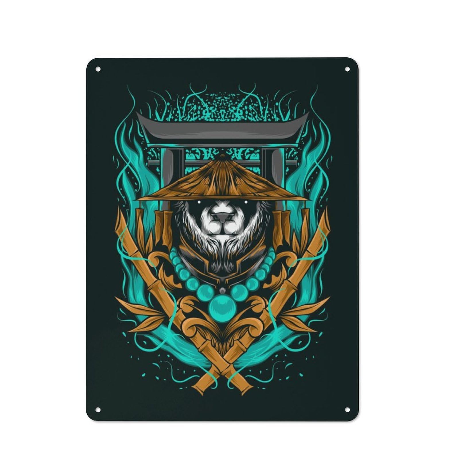 Junmoney Panda Mangix Garden Style Tin Sign 40X30cm Featuring Shed Wall Decor For Patio Bar, Workshop, Shed Or Kitchen