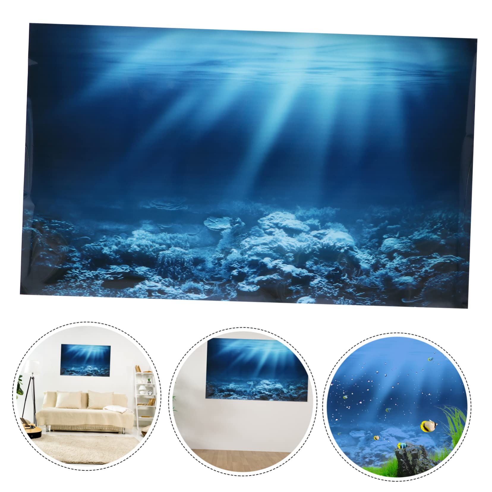 OSALADI 2 Pegatinas De Fondo para Pecera Peces A La Venta Filtro De Esponja para Acuario Calcomanía Decorativa para Acuario Luz LED para Pecera Filtro De Bote Soporte para