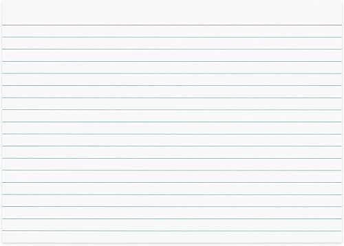 Miniatura 10 de Home Advantage Tarjetas de índice blancas a rayas de doble cara, tarjetas de notas forradas (4-x-6)