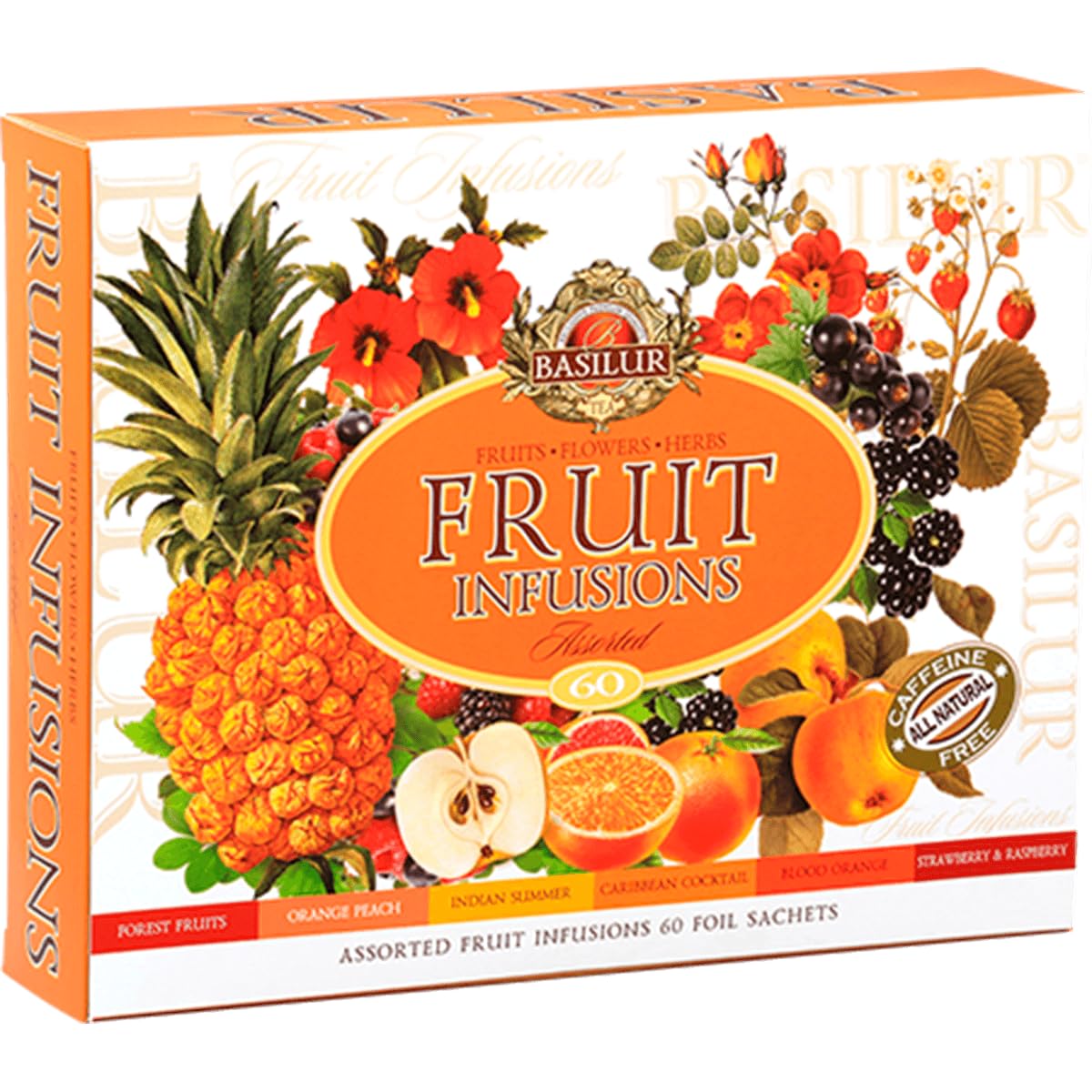 Basilur Ceylon Tea - Fruit Infusions Assorted 60 Tea Bags