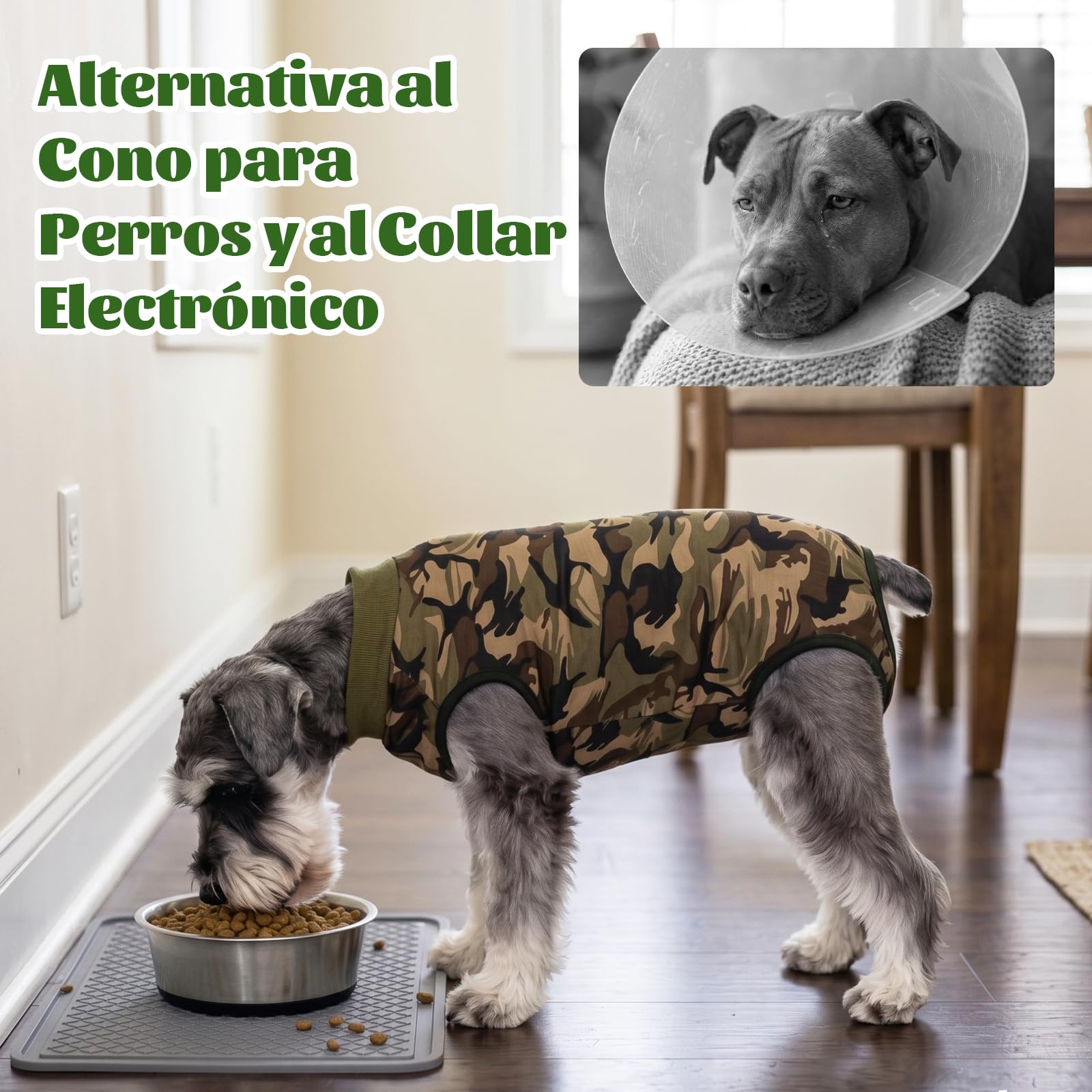 FEimaX Traje de Recuperación para Perros Hembras Machos, Body Postoperatorio Perro Chaleco de Recuperación Después de la Cirugía Protector de Heridas Abdominales para Perros Medianos y Grandes