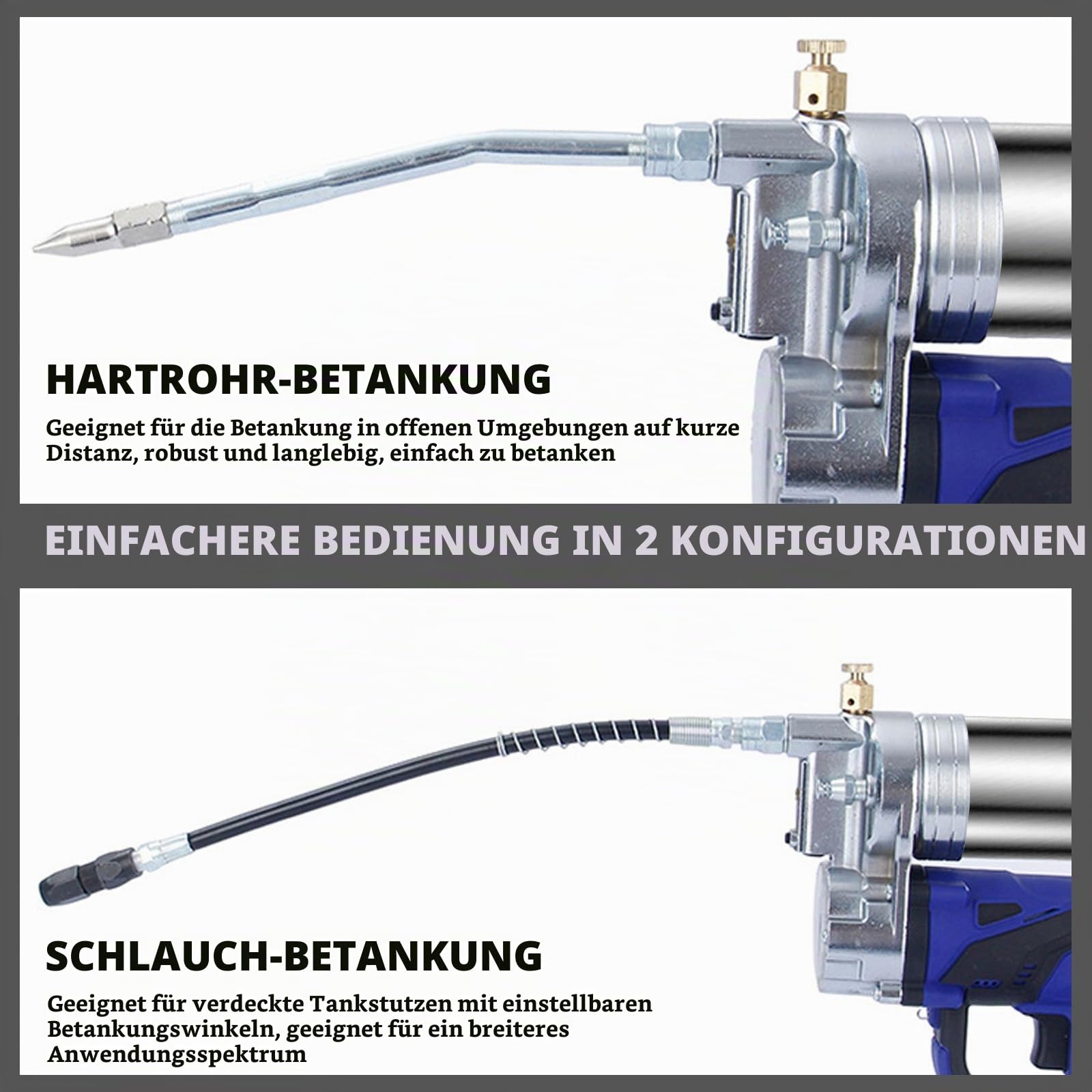 Akku Fettpresse für Makita, Elektrische Fettpresse Kit mit Schlauch und Schnellverschlusskupplung, 10000 PSI Schnurlose Elektrische Hochdruck-Fettpresse Kompatibel mit Makita 18V Akku(Ohne Akku)