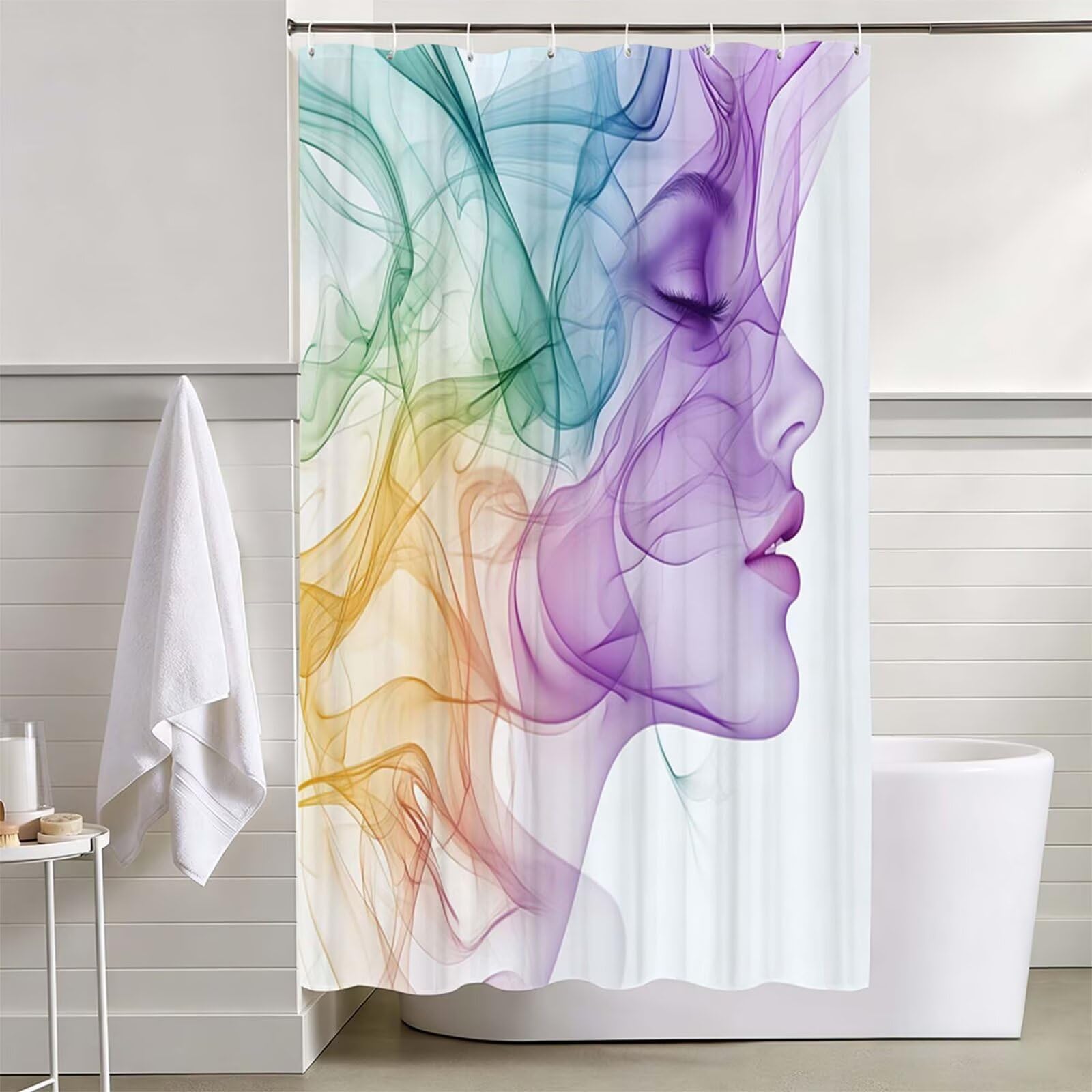 Rideau de Douche 180x240cm, Blanc Rideau de Baignoire D-520