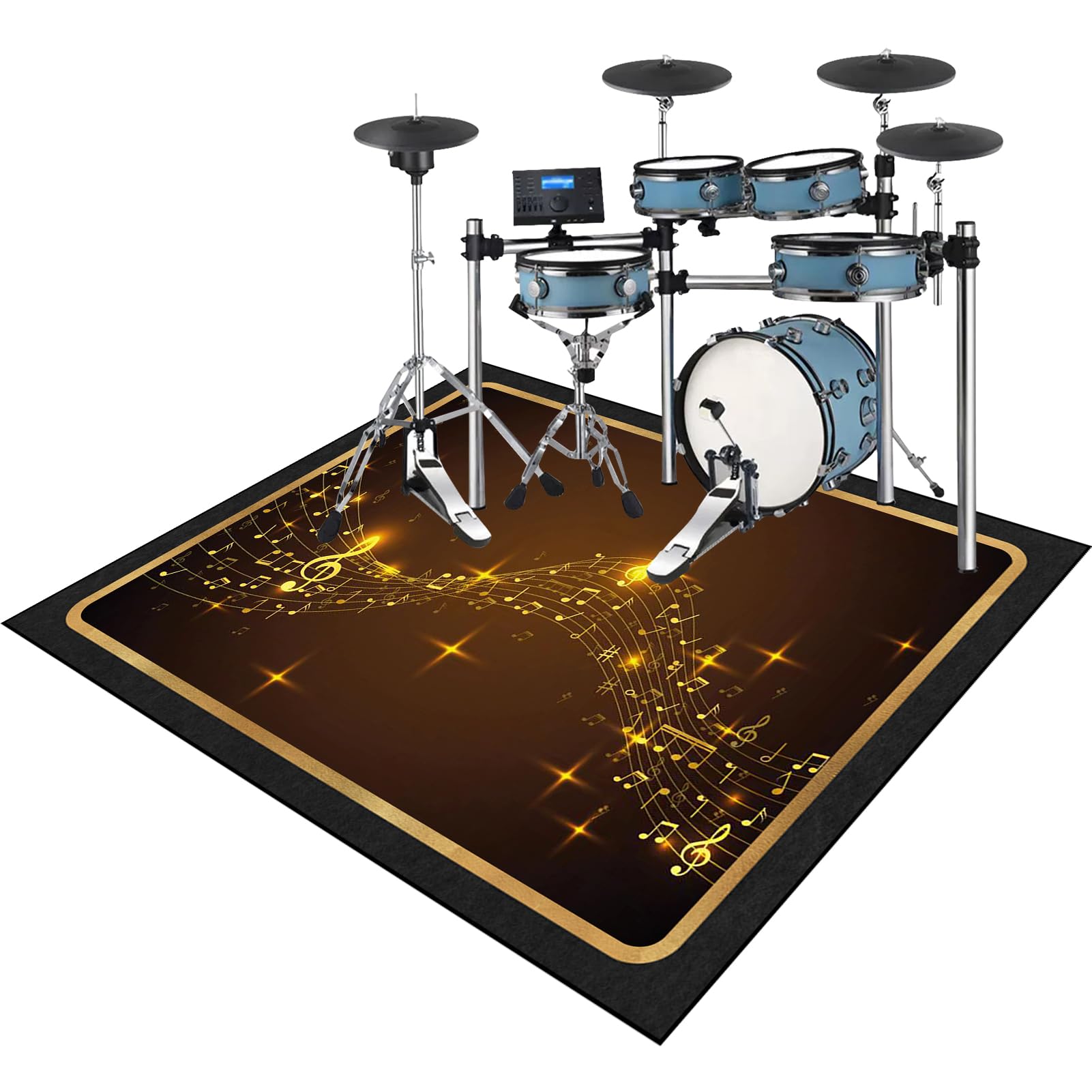 230 x 180 cm Tappeti Batteria Acustica Tappeto Batteria Elettronica Antiscivolo Tappeto A Tamburo Insonorizzante per Grancassa Rullante E Altri Componenti del Set di Tappetini Tappetino Insonorizzato