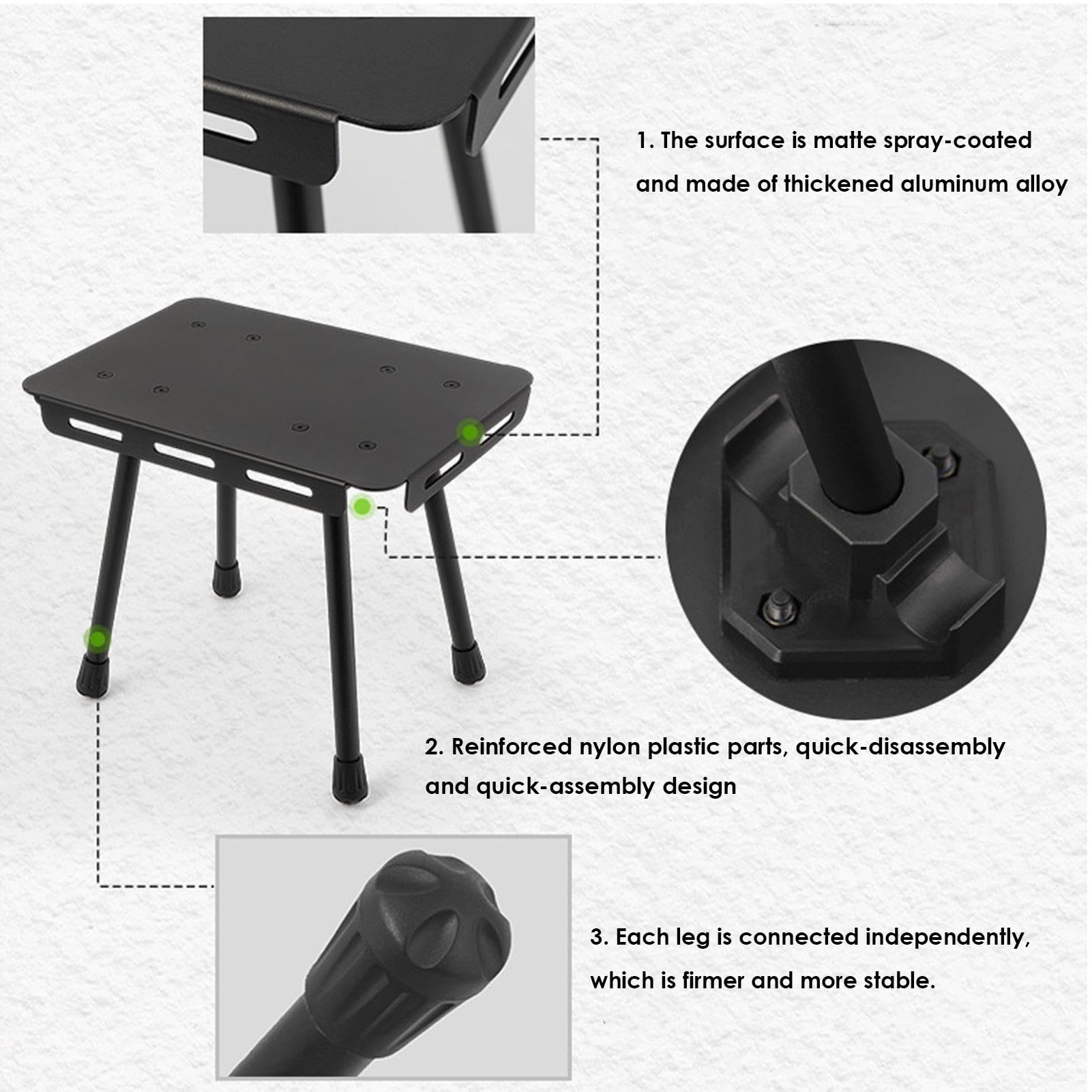 Table de Camping compacte et Portable | Table Pliante légère | Table de plage pliable multifonction pour extérieur, randonnée, pêche, pique-nique, , pique-nique