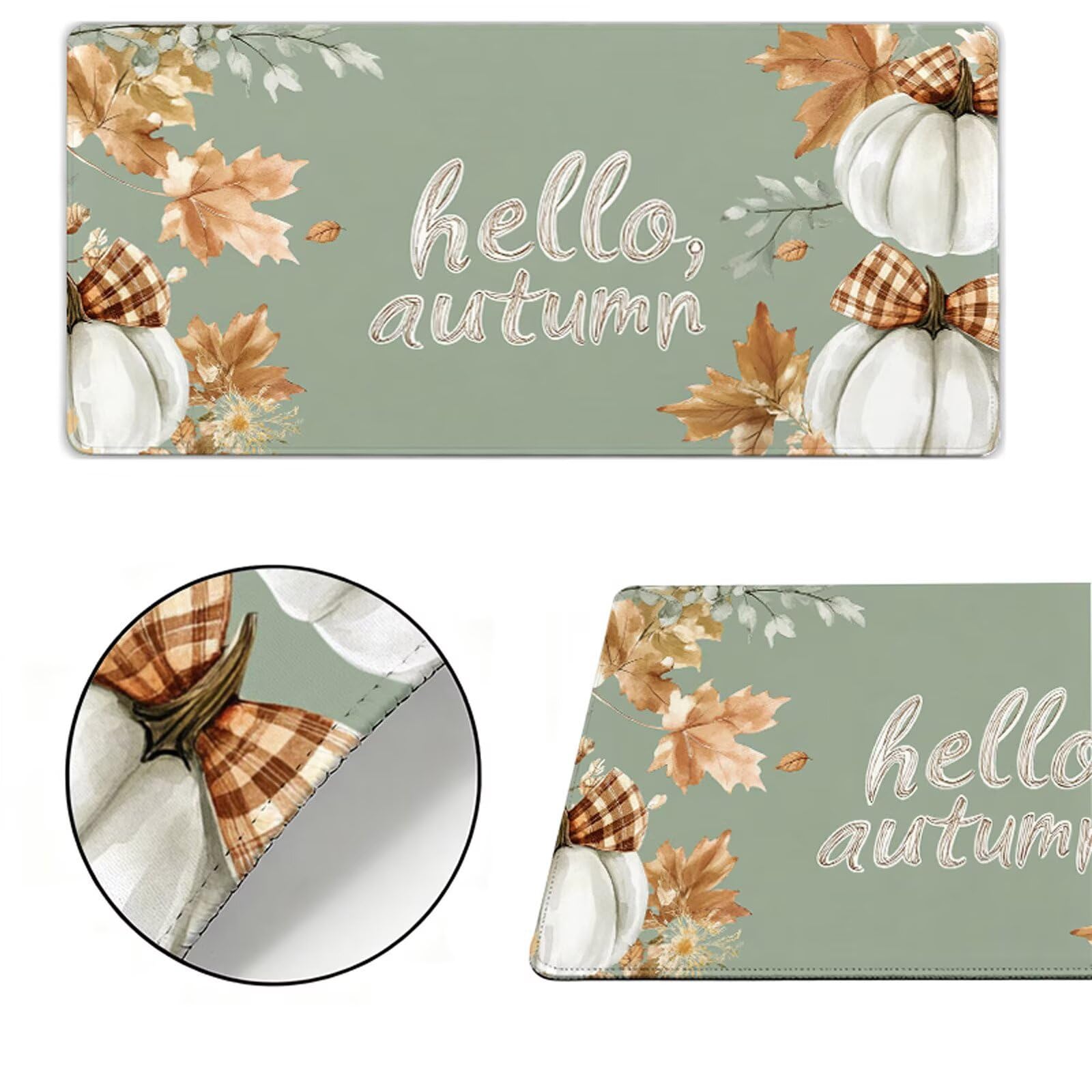 Podkładka pod mysz XXL 1200 x 600 x 3 mm podkładka pod mysz jesienna podkładka pod mysz Halloween poprawia precyzję i szybkość, antypoślizgowe wodoodporne, szyte krawędzie, akcesoria do gier, komputer