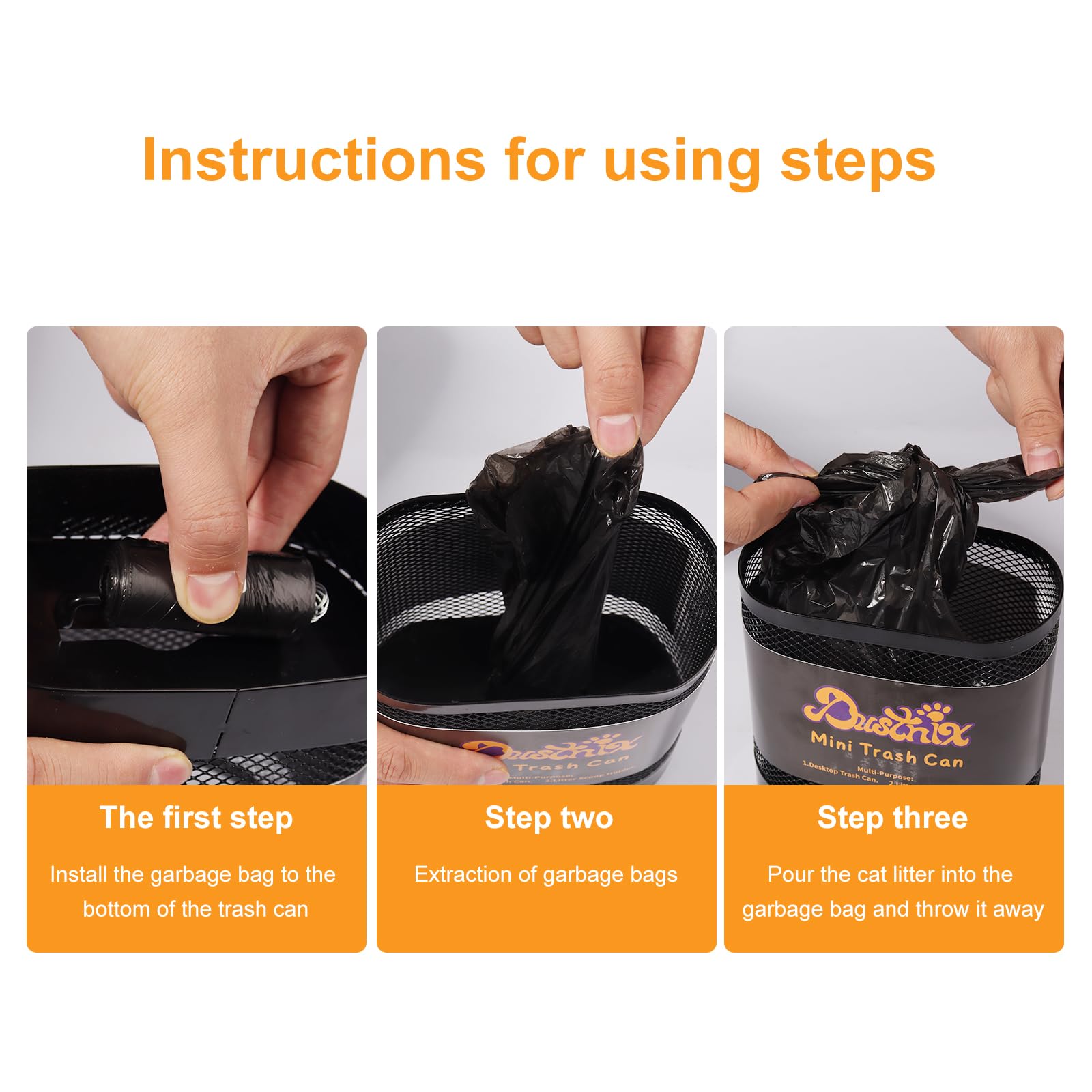 Universal Metal Cat Litter Scoop with Holder – Heavy-Duty Scooper Storage Caddy, Contains 6 Rolls of Cat Litter Bags - image 6