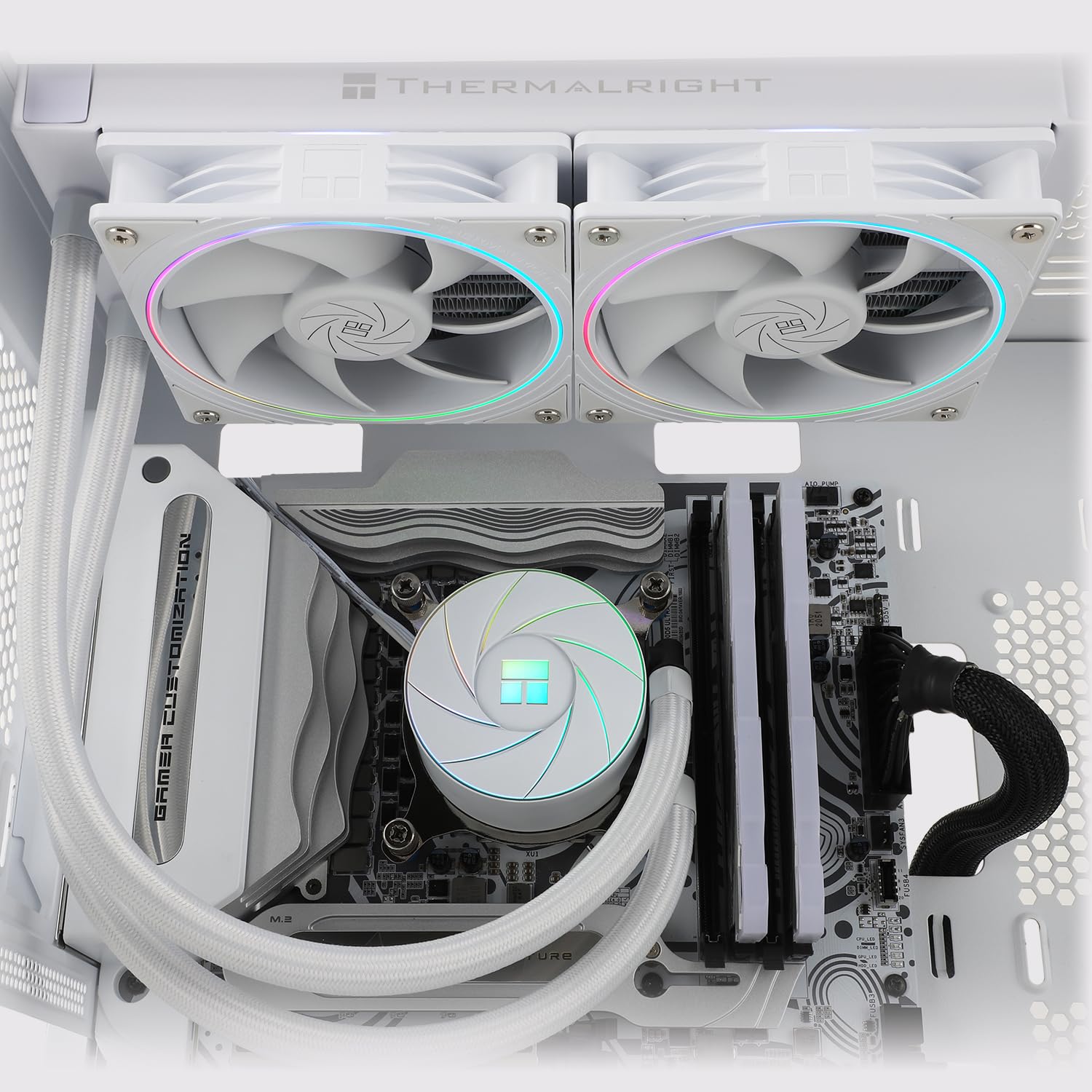 Thermalright Aqua Elite 240 ARGB V2 Refroidisseur de processeur liquide blanc double ventilateur PWM avec vitesse de 2 000 tr/min, refroidisseur d'eau CPU 240 pour ordinateur AMD/AM4/AM5 et Intel