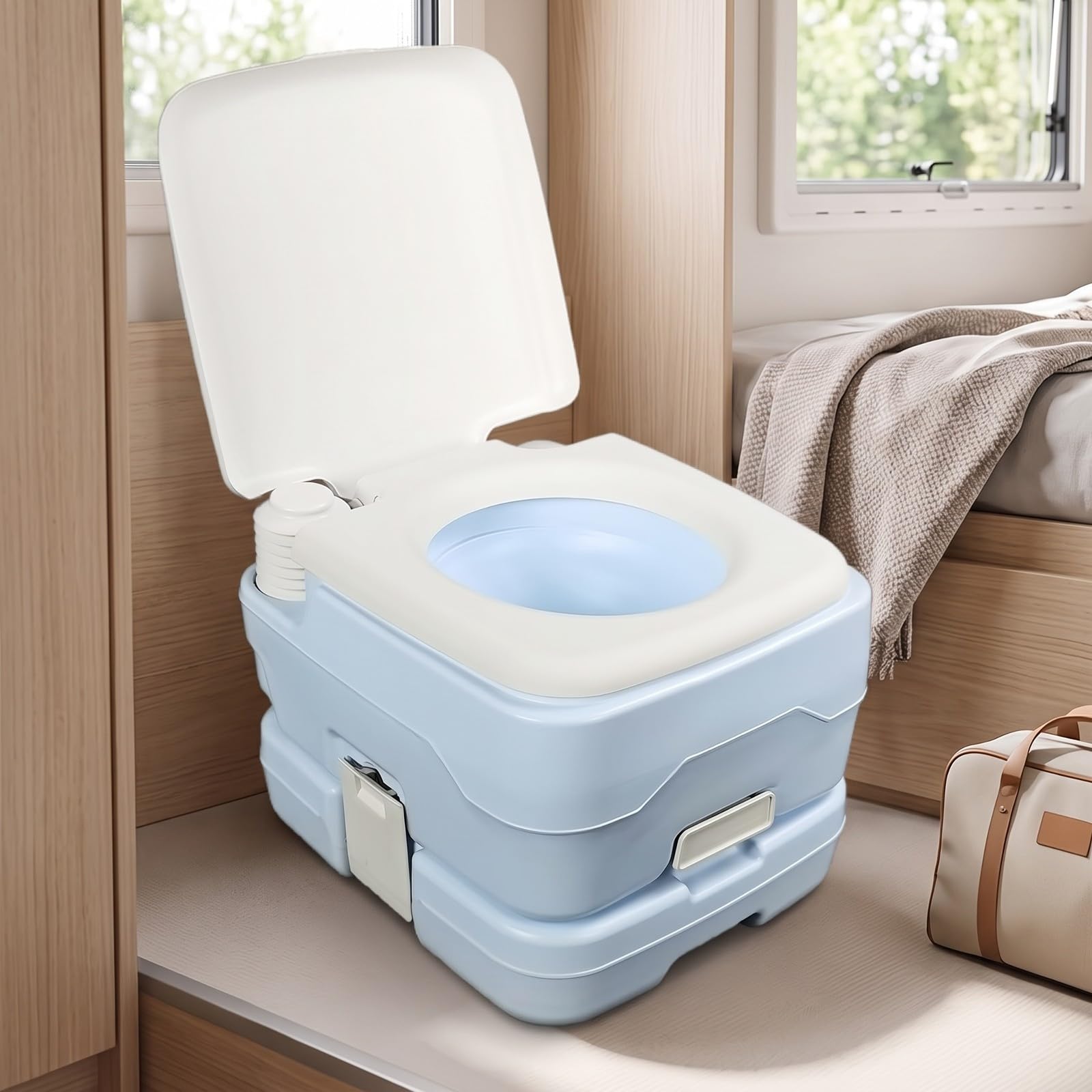Inodoro Portátil con | Móvil, Váter Portátil con Tapa, Resistente, para Camping, Campistas, vehículos recreativos, 15L
